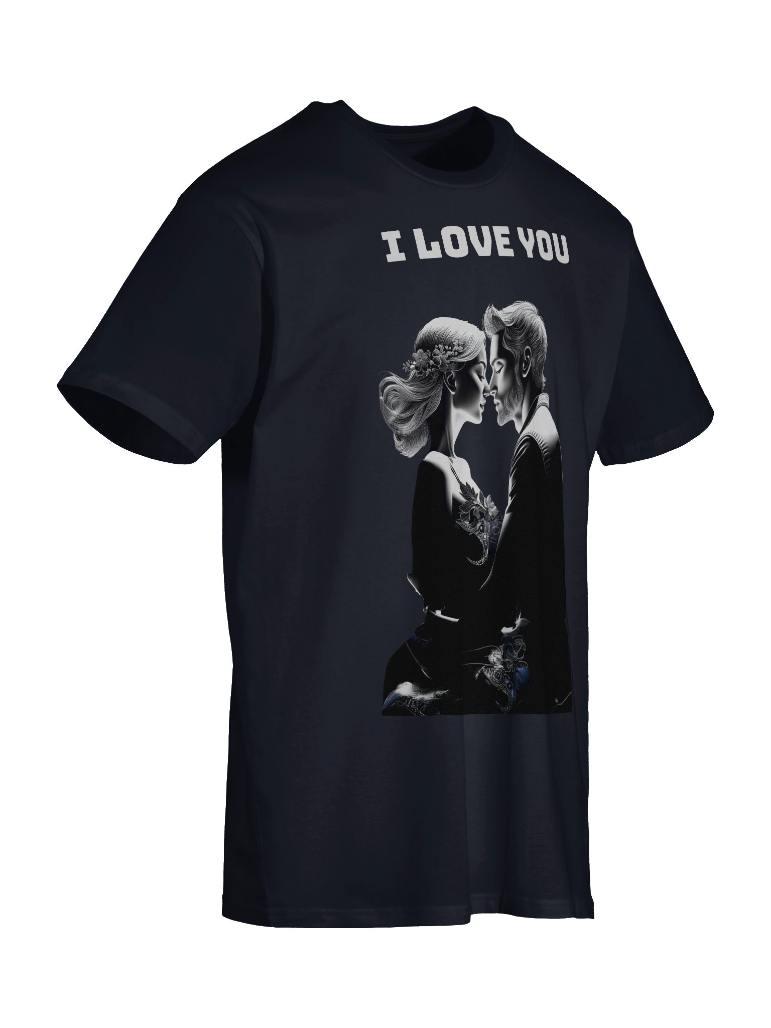 Black I Love You T-Shirt unisex product image (6)