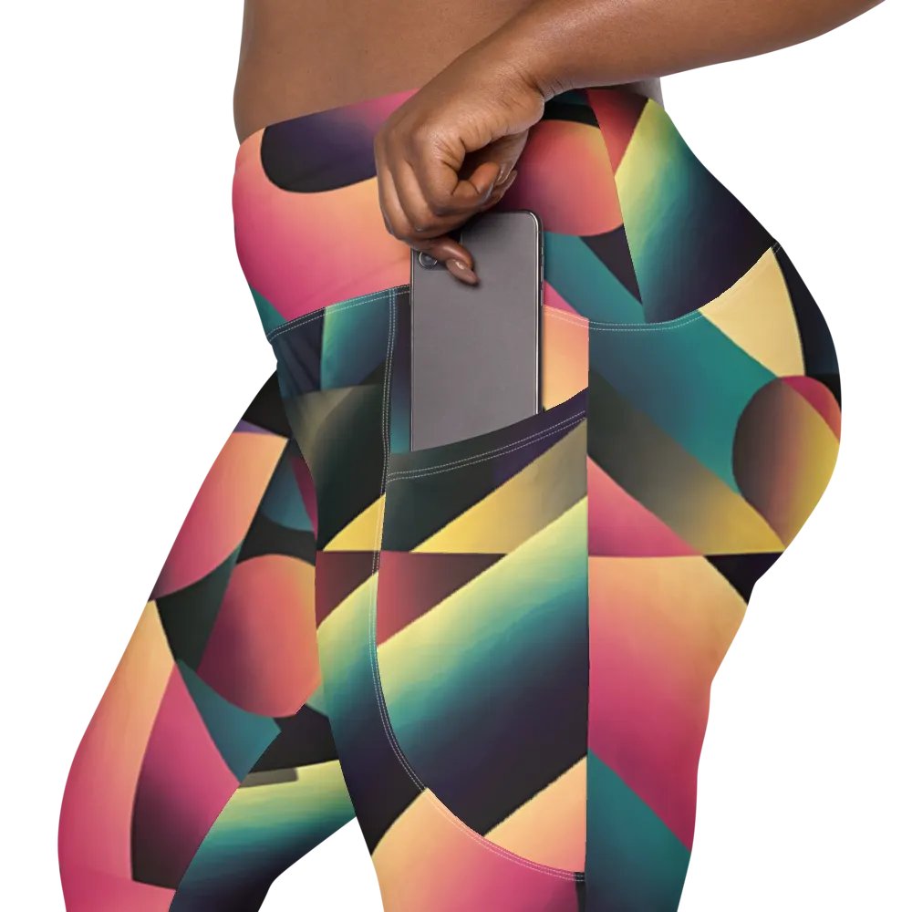 Abstract Lithographic Pattern Design Leggings with pockets - V7 product image (12)