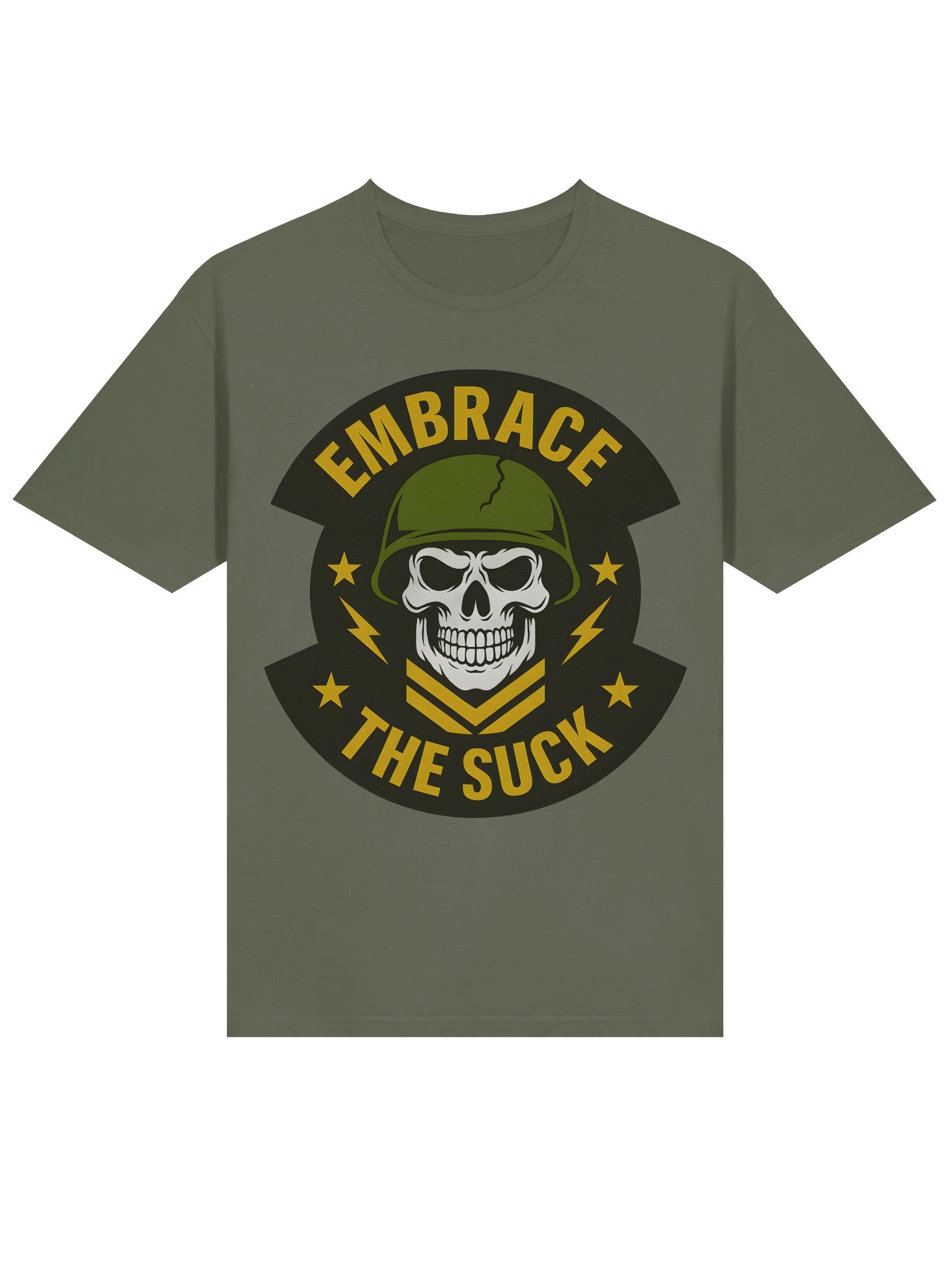 Embrace the Suck Military Patch T-Shirt | Army Skull Helmet Design product image (25)