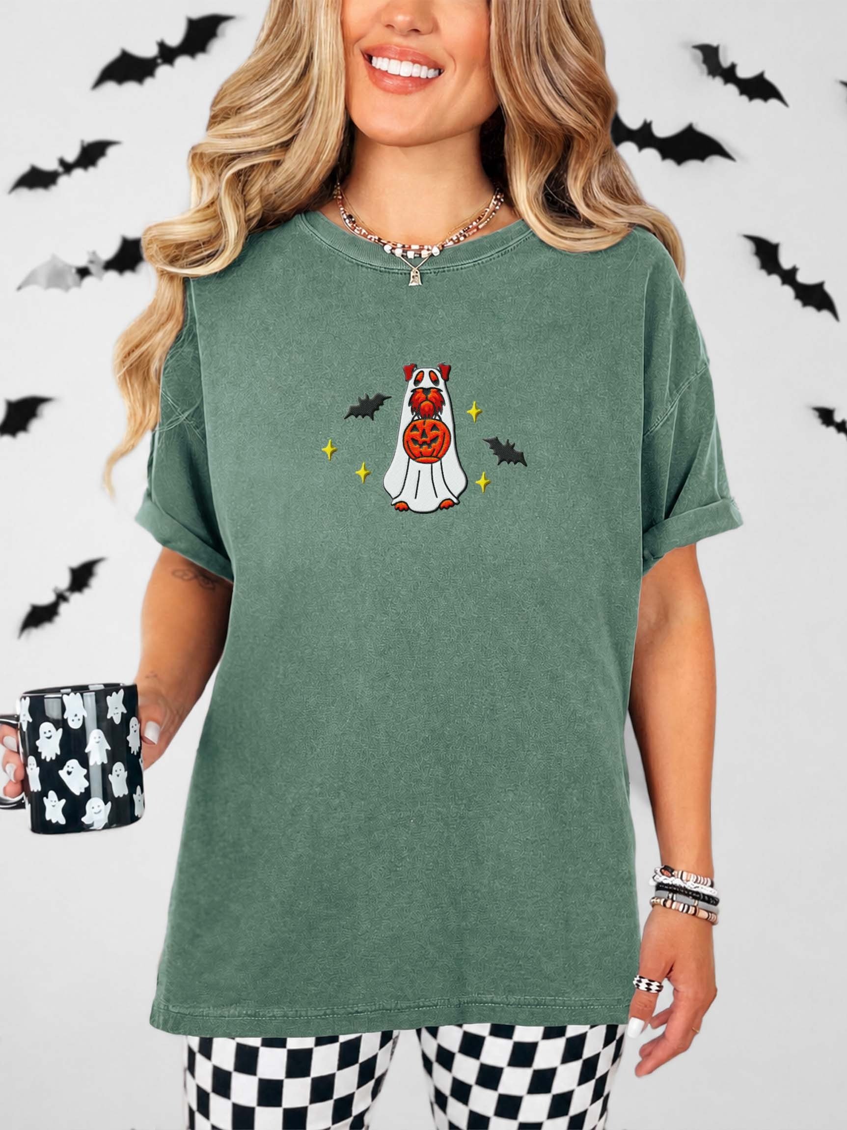 Halloween Soft-Coated Wheaten Terrier(Golden Red) Embroidered T-Shirt product image (2)