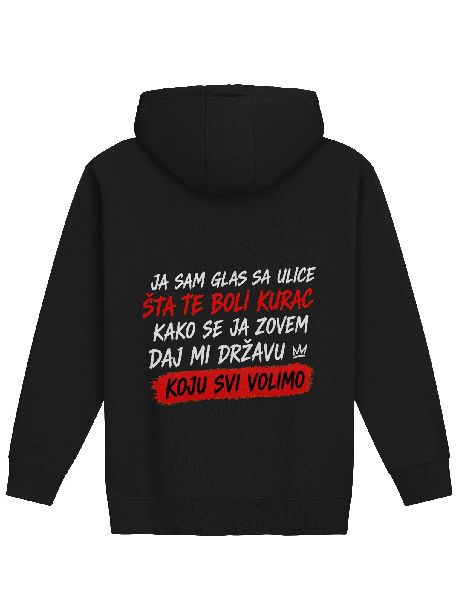 JA SAM GLAS SA ULICE – ŠTA TE BOLI KURAC | Backprint Hoodie product image (2)