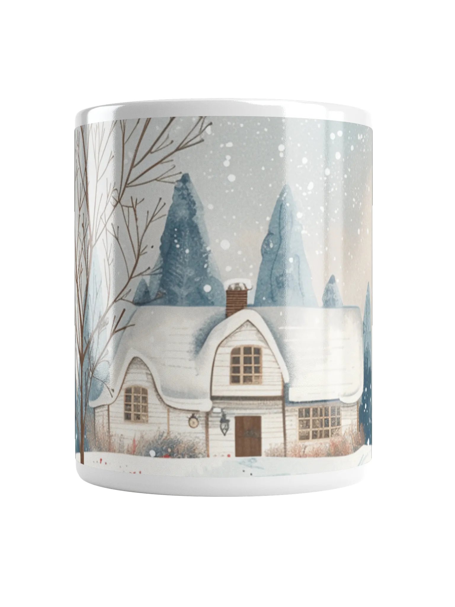 Snowy Winter White Glossy Ceramic Mug by Treasure Pie product image (6)