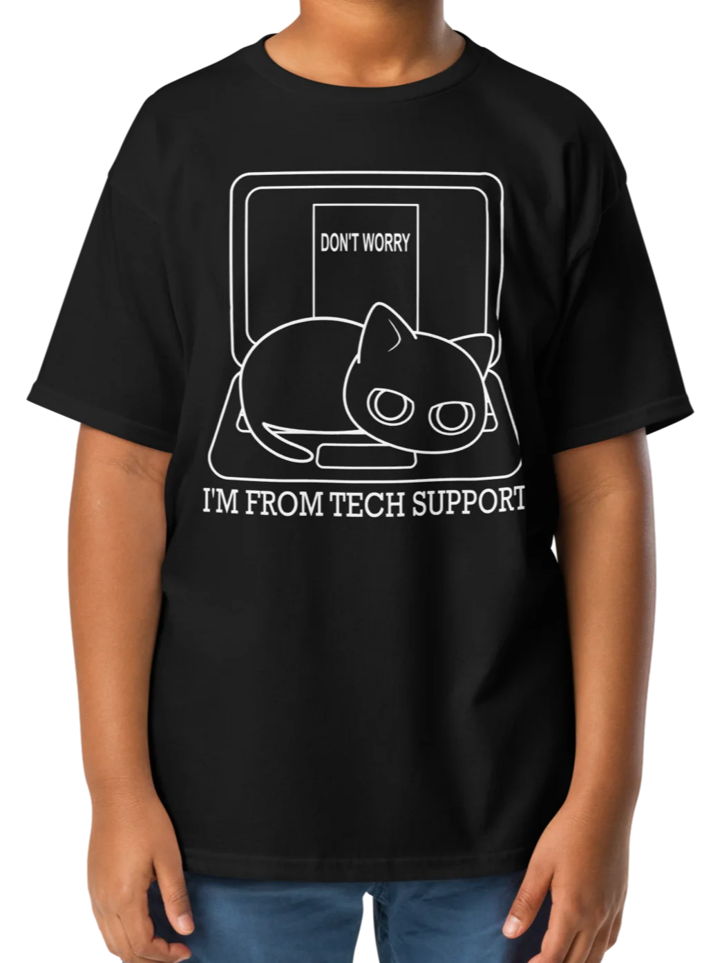 Cat on Laptop - Unisex Youth Heavyweight T-shirt product image (6)