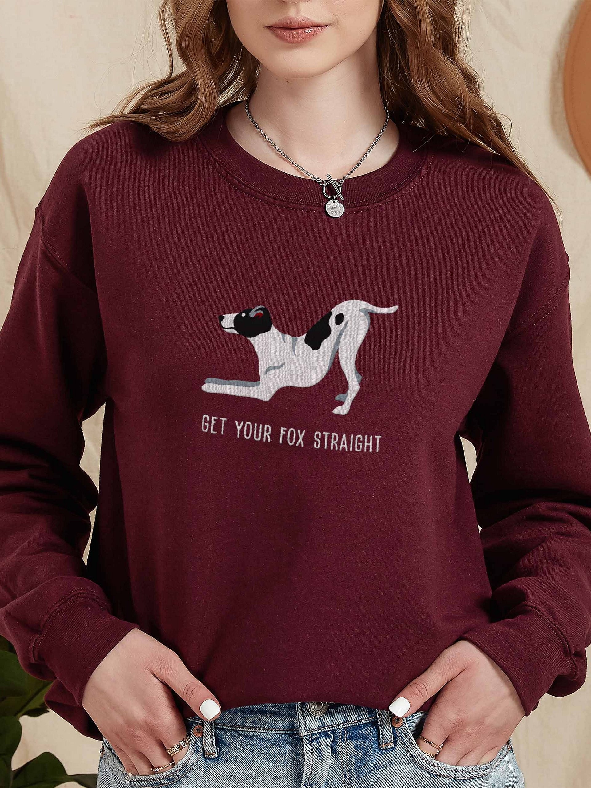 Get Your Fox Straight Sweatshirt (Embroidered) of a Smooth Fox Terrier(Black & White) product image (2)