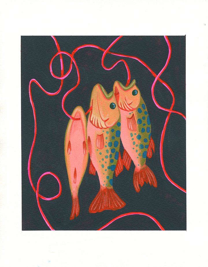 Fish On A Stringer - Painting product image (1)