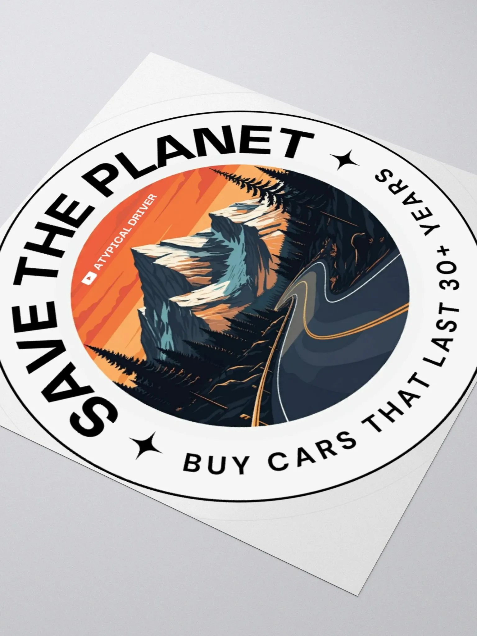 Save the Planet, Drive Old Cars 3" Sticker product image (2)