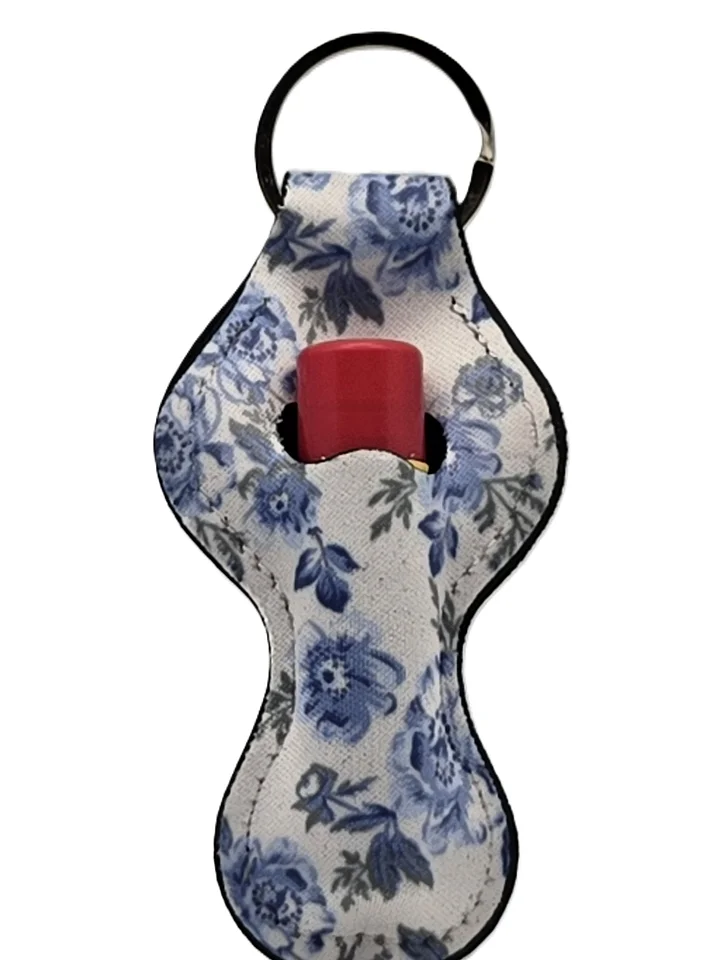 Blue Flower Lip Balm Holder Key Ring product image (1)