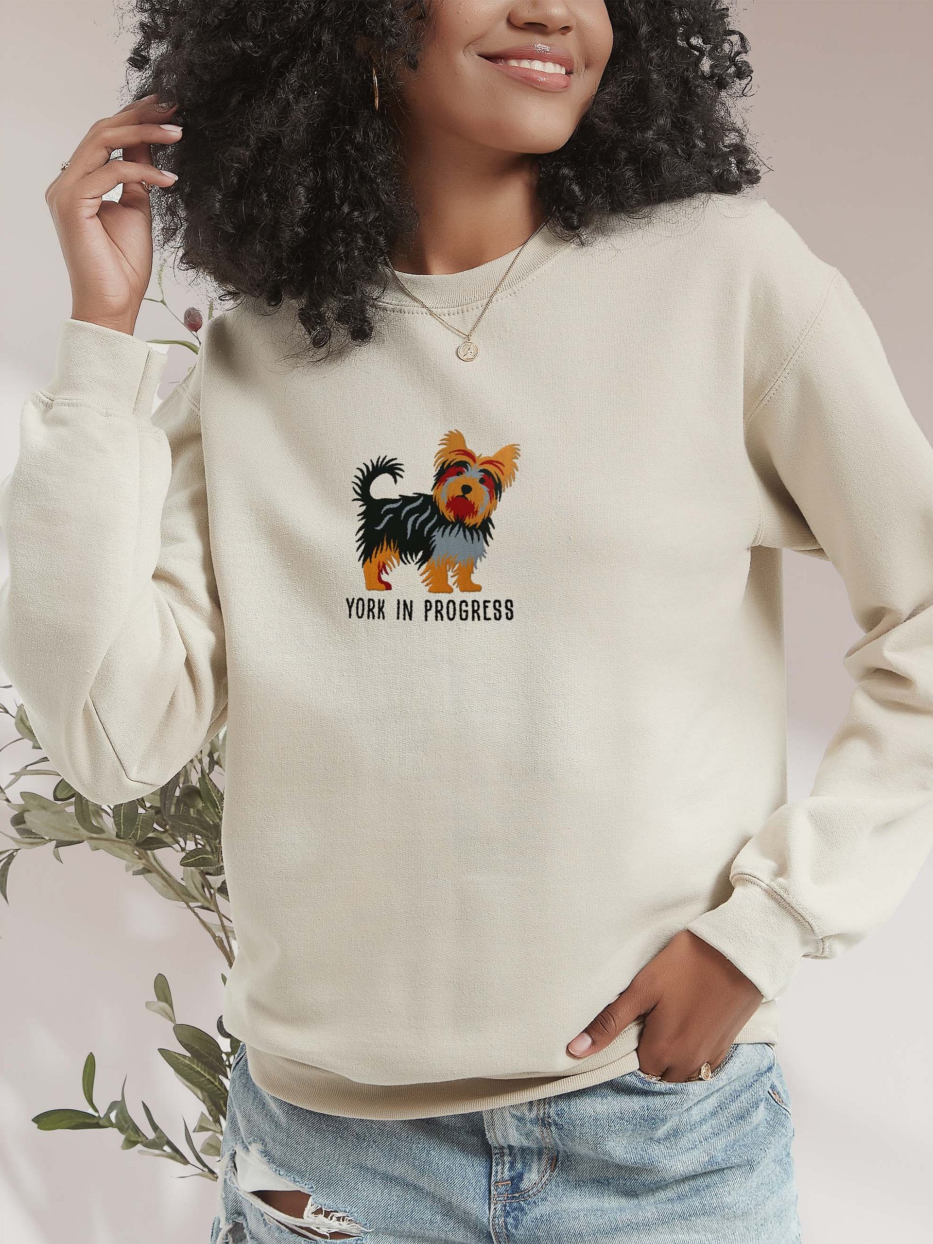 York in Progress Sweatshirt (Embroidered) of a Yorkshire Terrier product image (2)