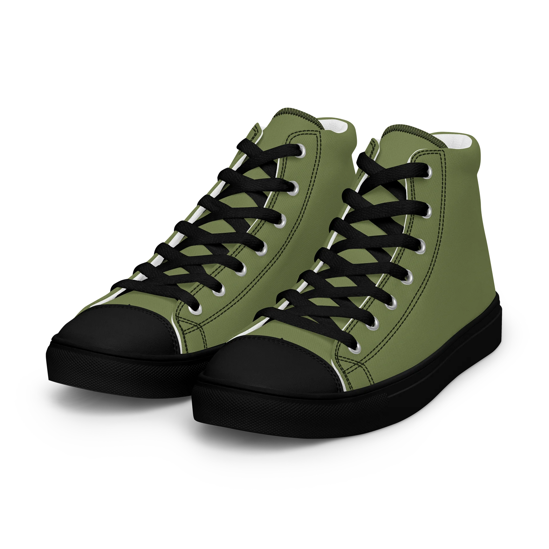 Olive Minimalist High Top Canvas Shoes product image (6)