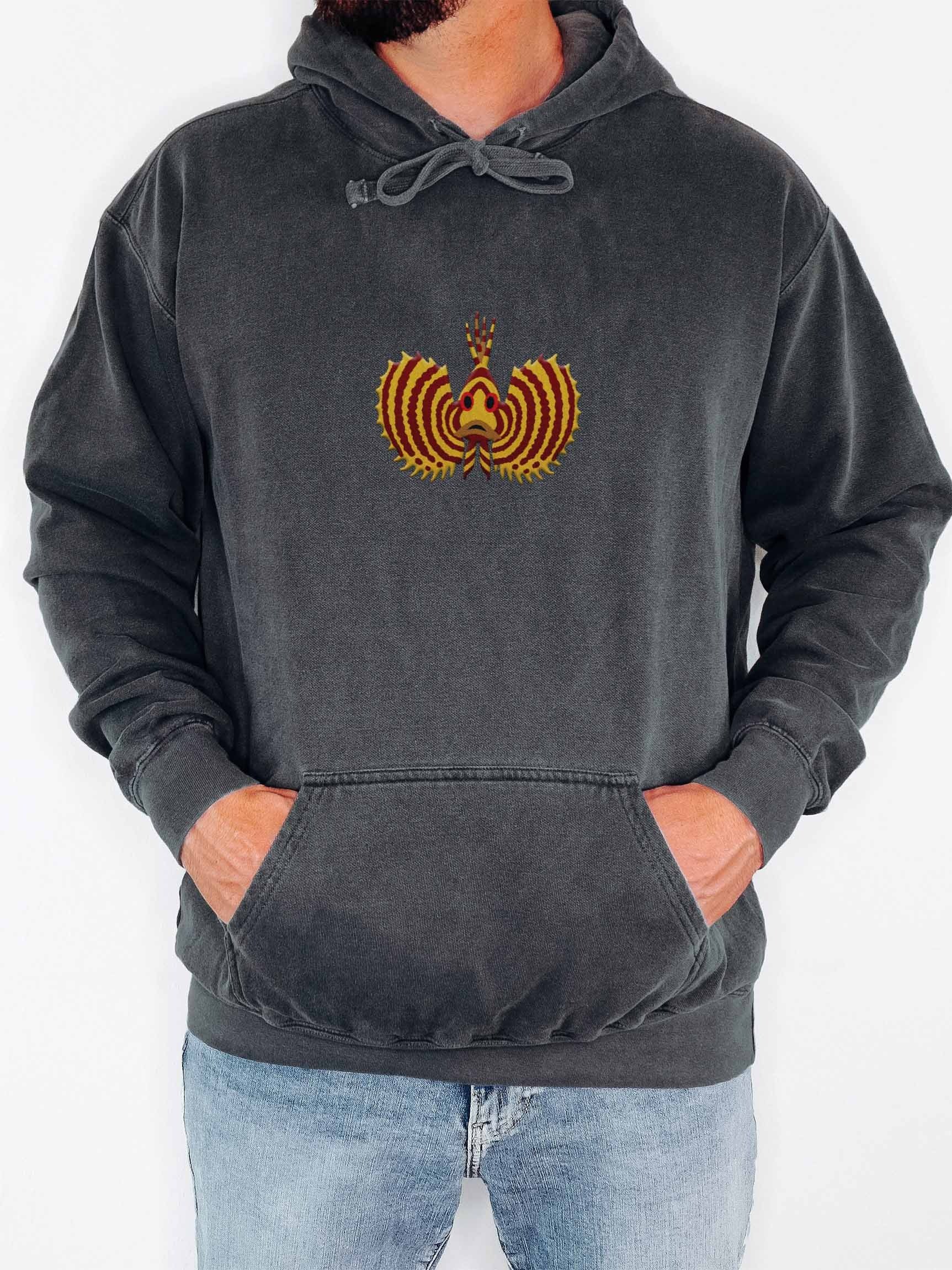 Yellow Fuzzy Dwarf Lionfish Embroidered Hoodie | Dendrochirus brachypterus Aquarium Fish Hoodie | Saltwater Reef Apparel product image (2)