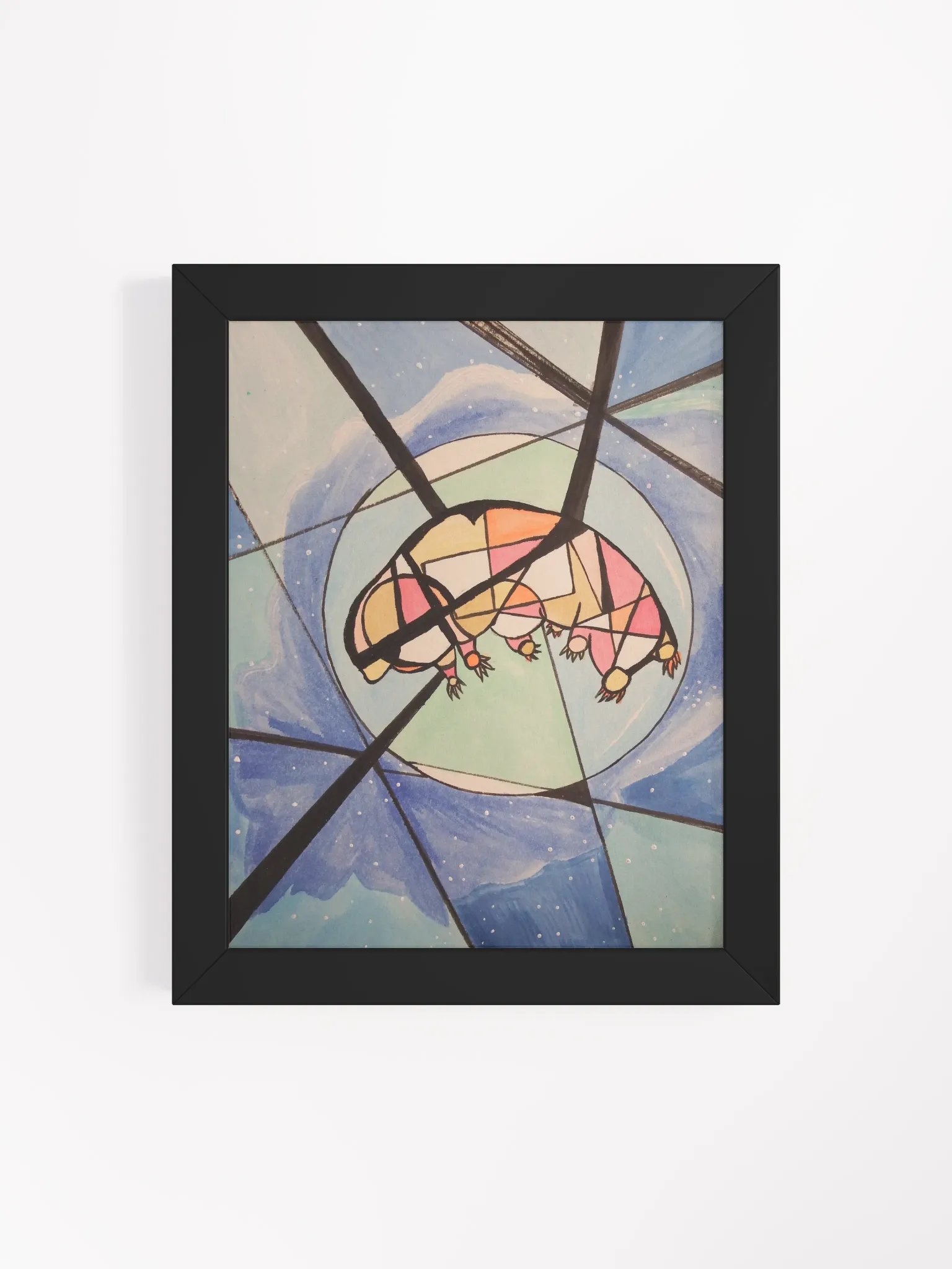 Cubism Painting: The Dream of a Tardigrade Framed High-Quality Matte Poster (in) by Allcolor product image (4)