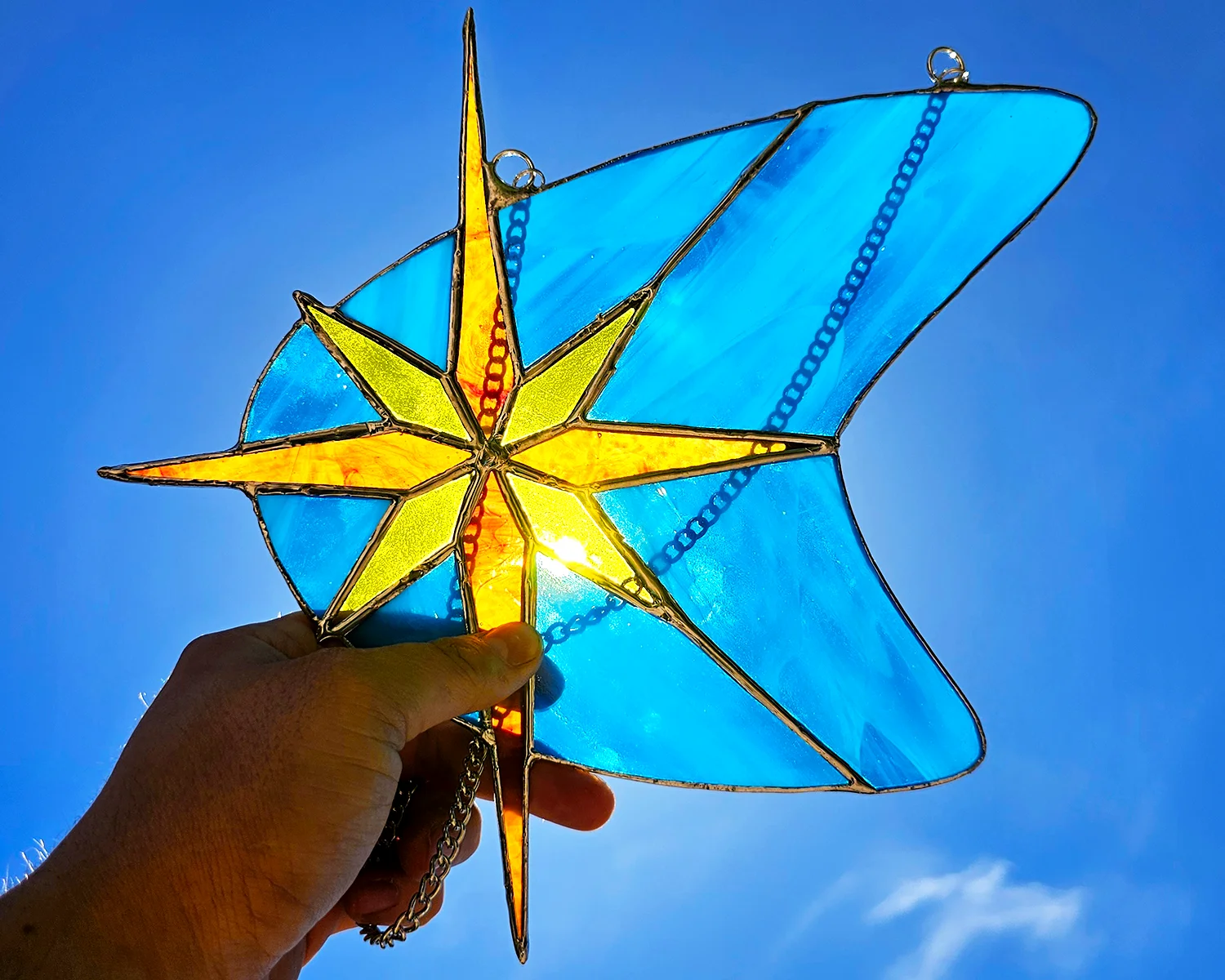 Retro Star Stained Glass Suncatcher product image (3)