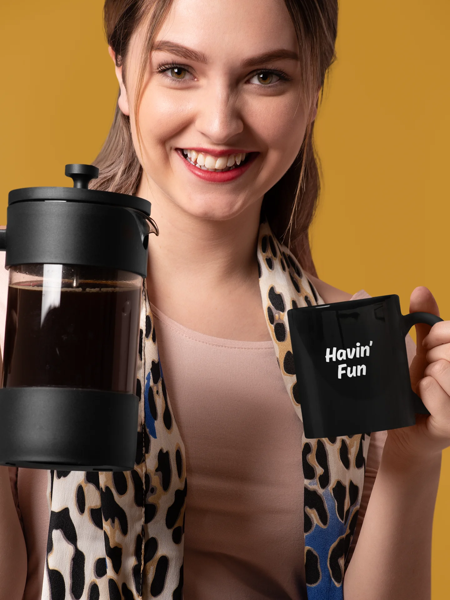 "Havin’ Fun" My Vibe Black Ceramic Mug product image (1)