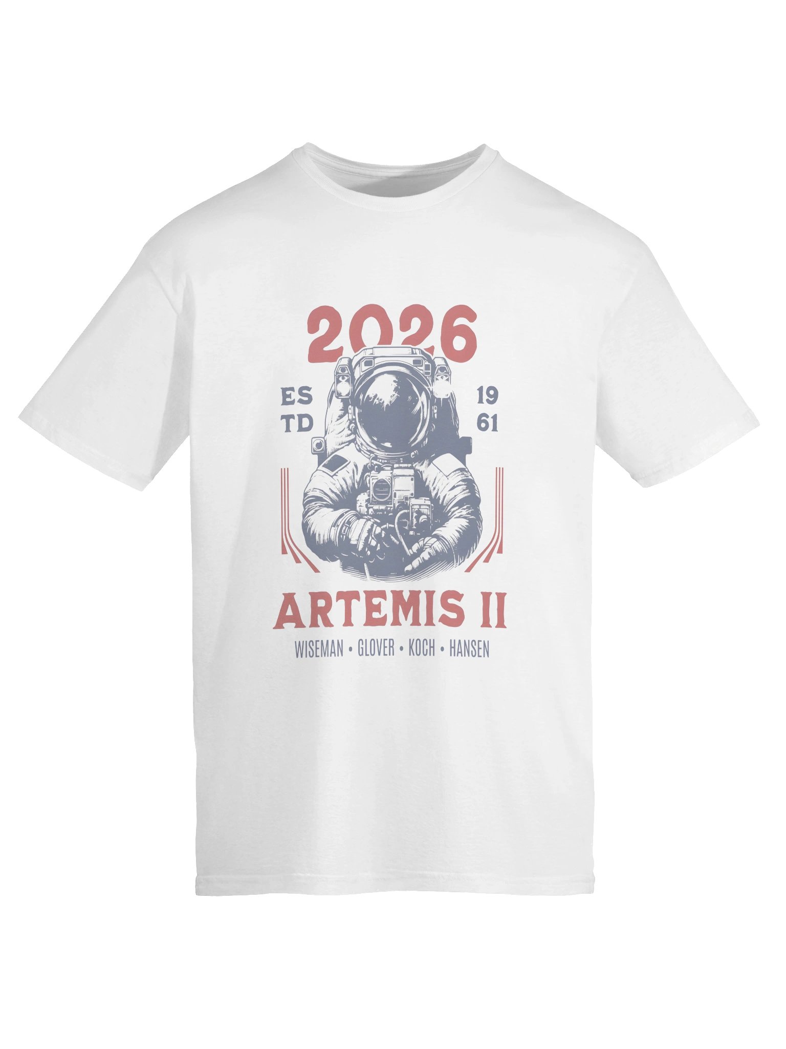 Artemis II 2026 Lunar Mission Crew Retro Graphic Shir product image (6)