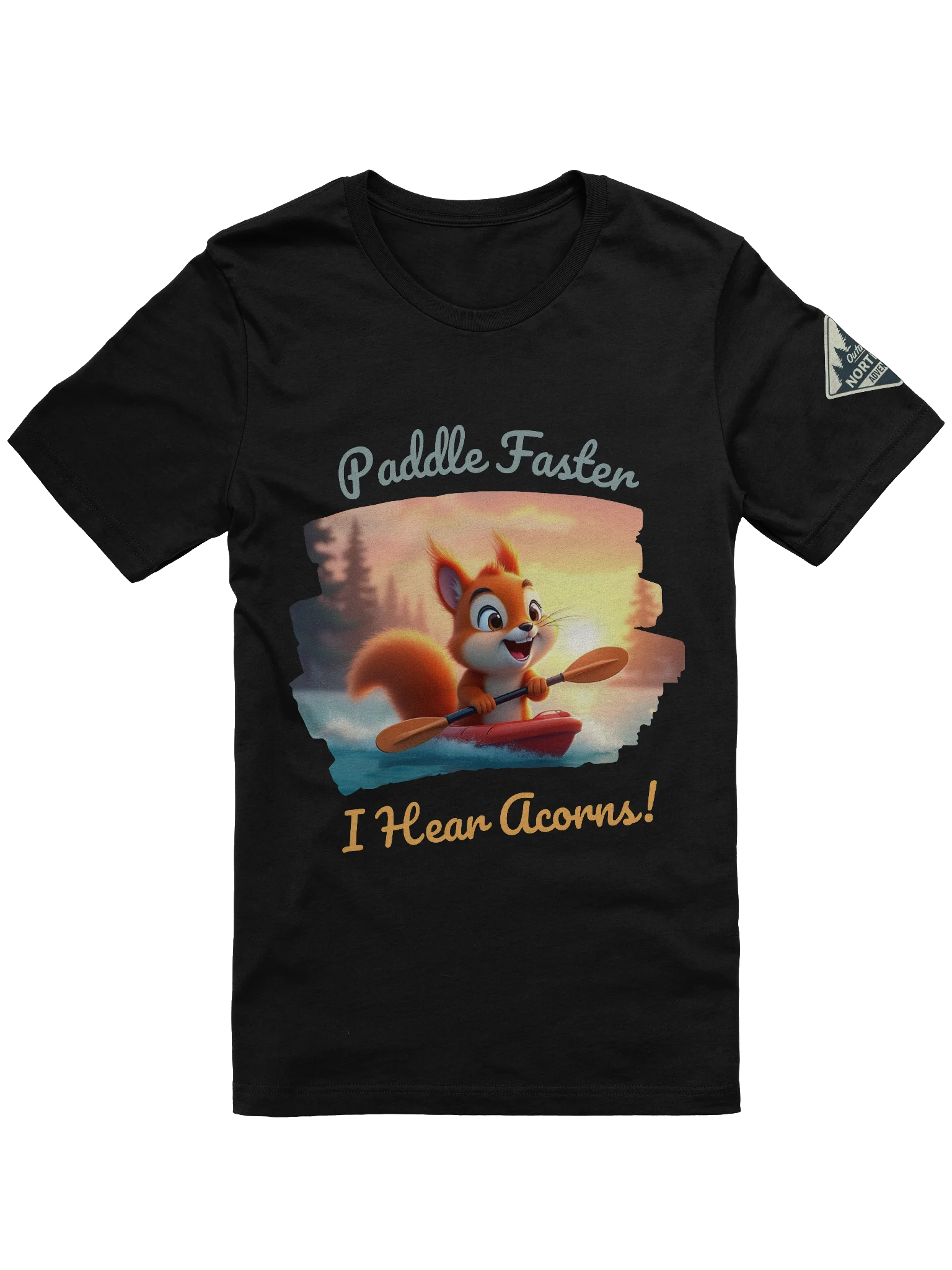 Paddle Faster, I Hear Acorns – Funny Kayaking Red Squirrel Outdoor T-Shirt product image (1)