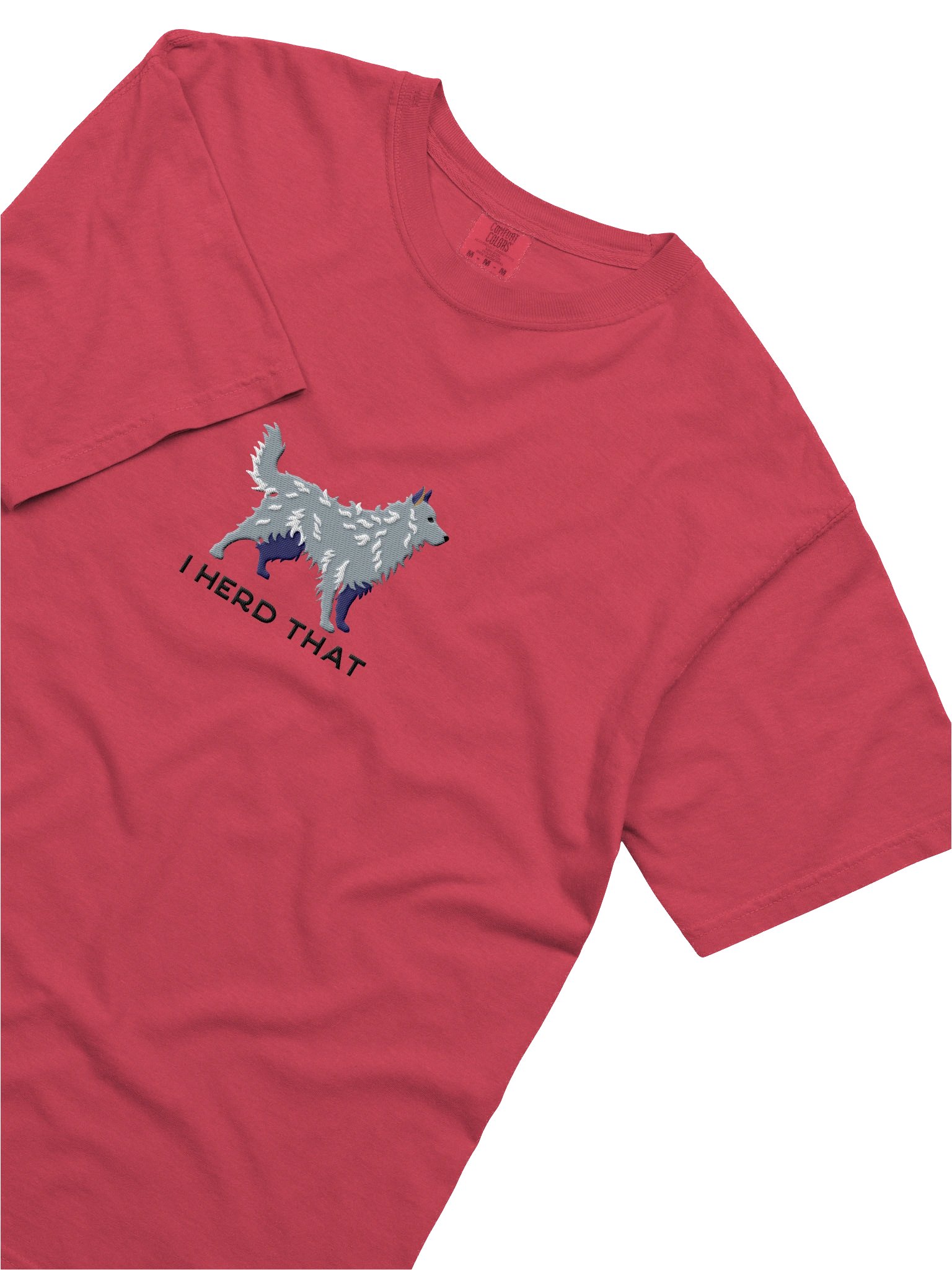 I Herd That T-Shirt(Embroidered) of a Hungarian Mudi(Gray) product image (8)