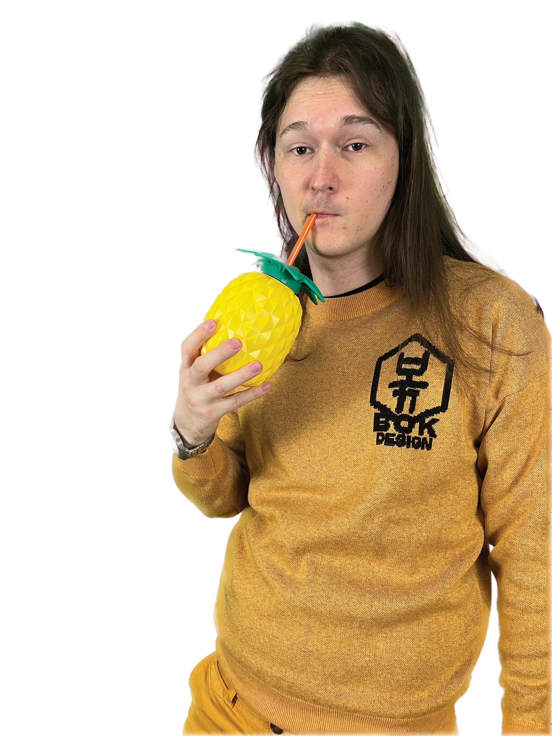 Sweatbok bokshirt //jacquard-knitted crewneck\\ full mustard product image (3)