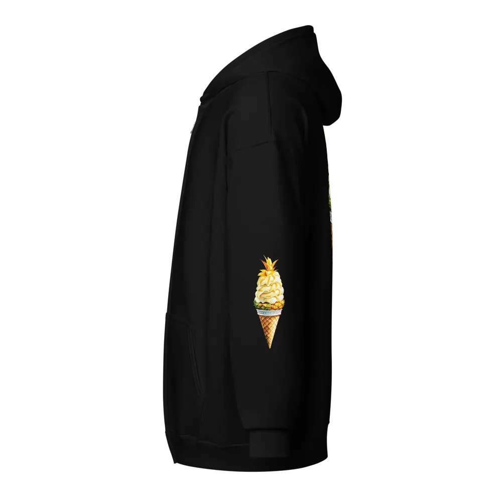 Life's Too Short Pineapple Ice-cream Cone Zip Front Hoodie product image (15)