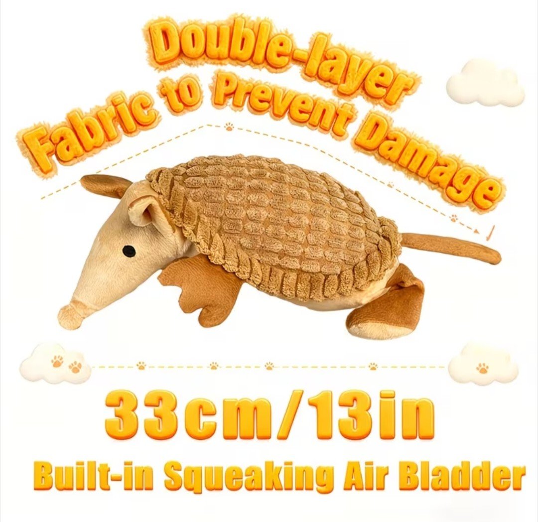 Cute XL Armadillo Durable Dog Chew Toy product image (5)