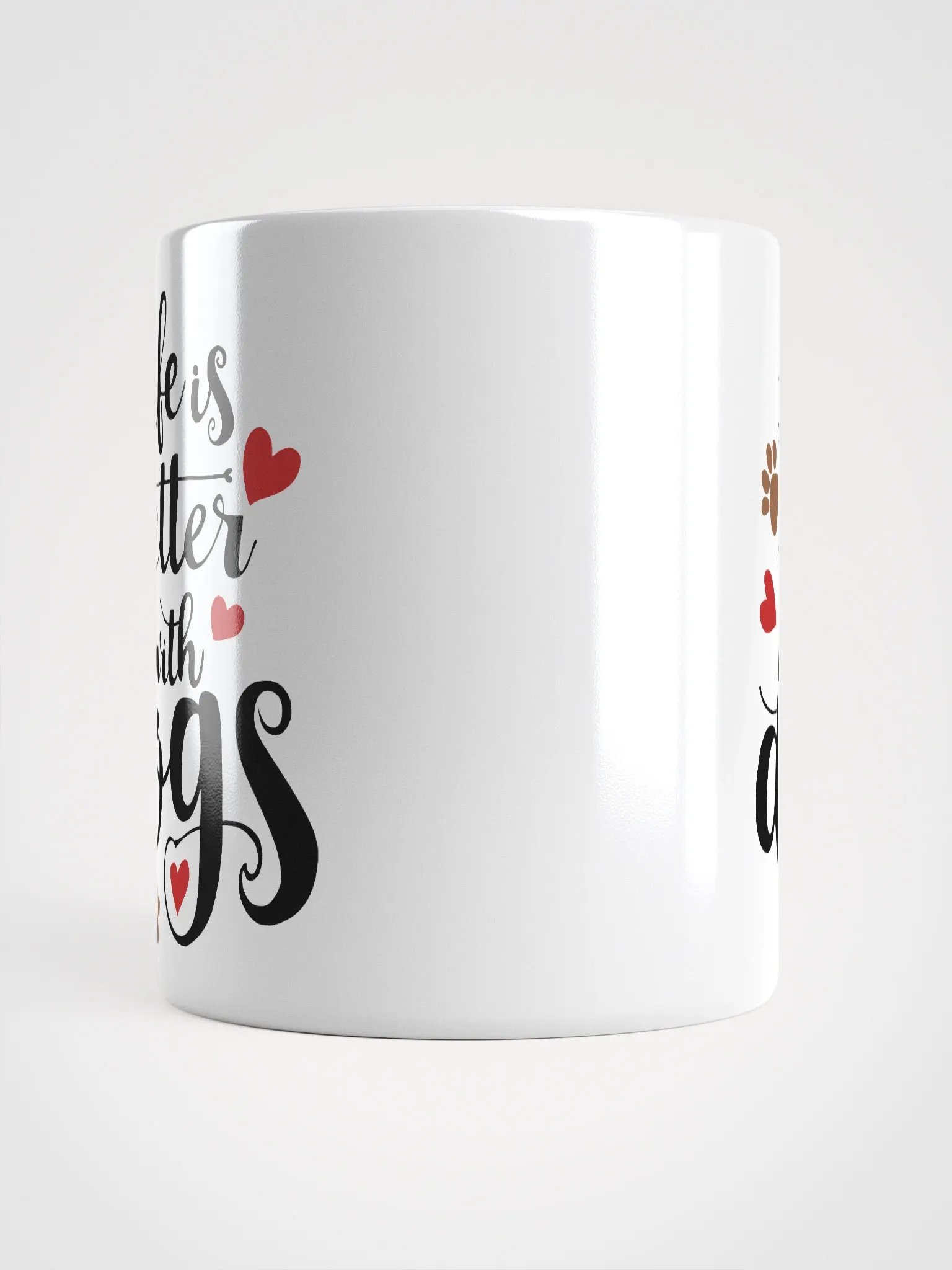 Life is Better with Dogs, black letter on White Mug product image (13)