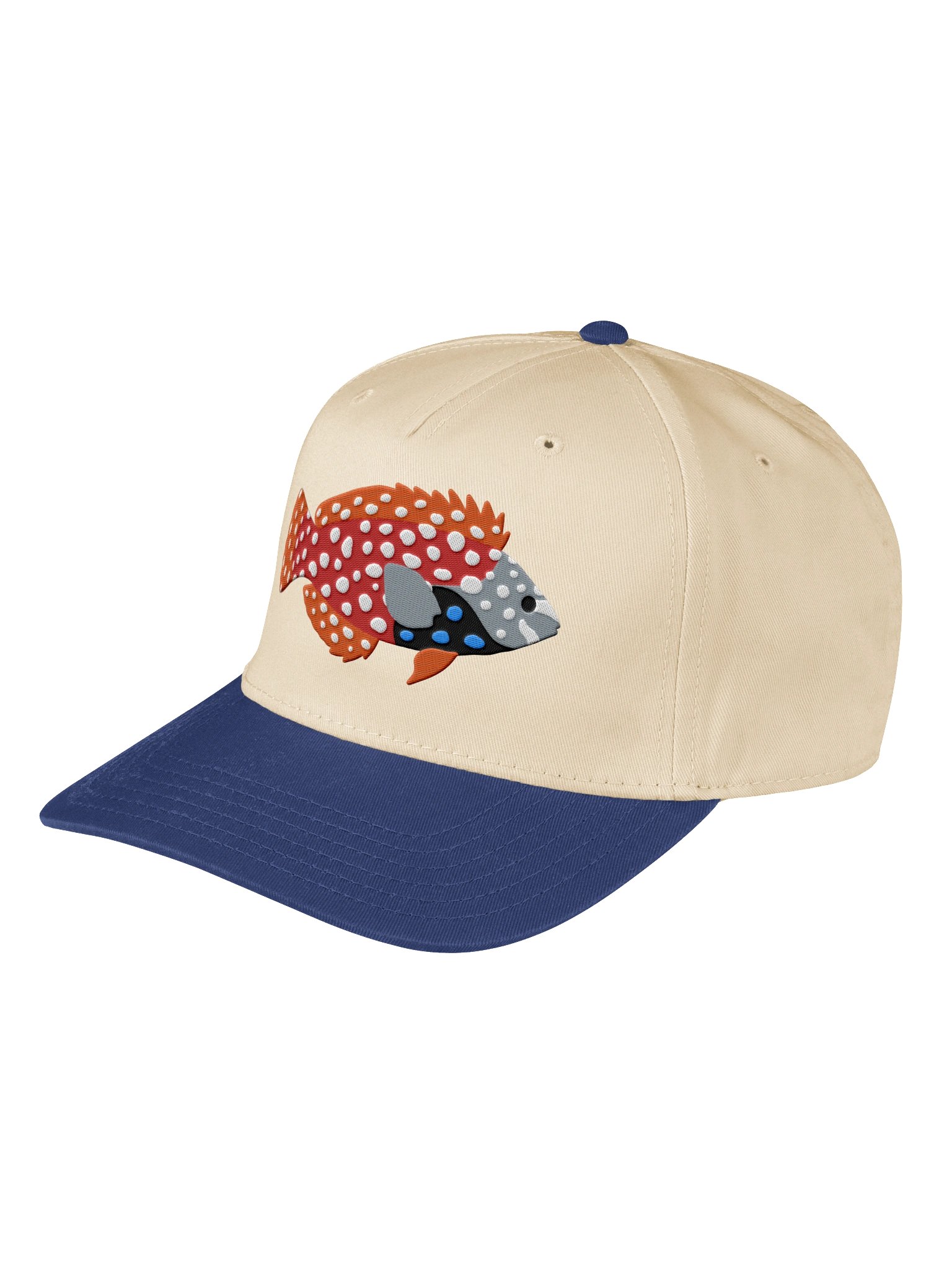 Blue Star Leopard Wrasse Embroidered Mid-Profile Baseball Cap | Saltwater Reef Fish Hat product image (15)