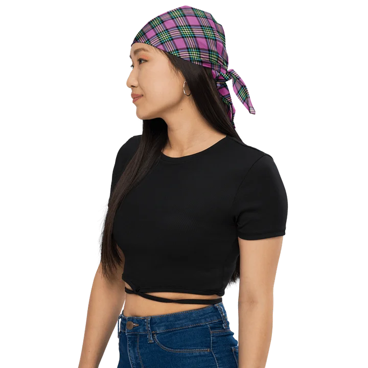 Purple and Turquoise Plaid Bandana product image (1)