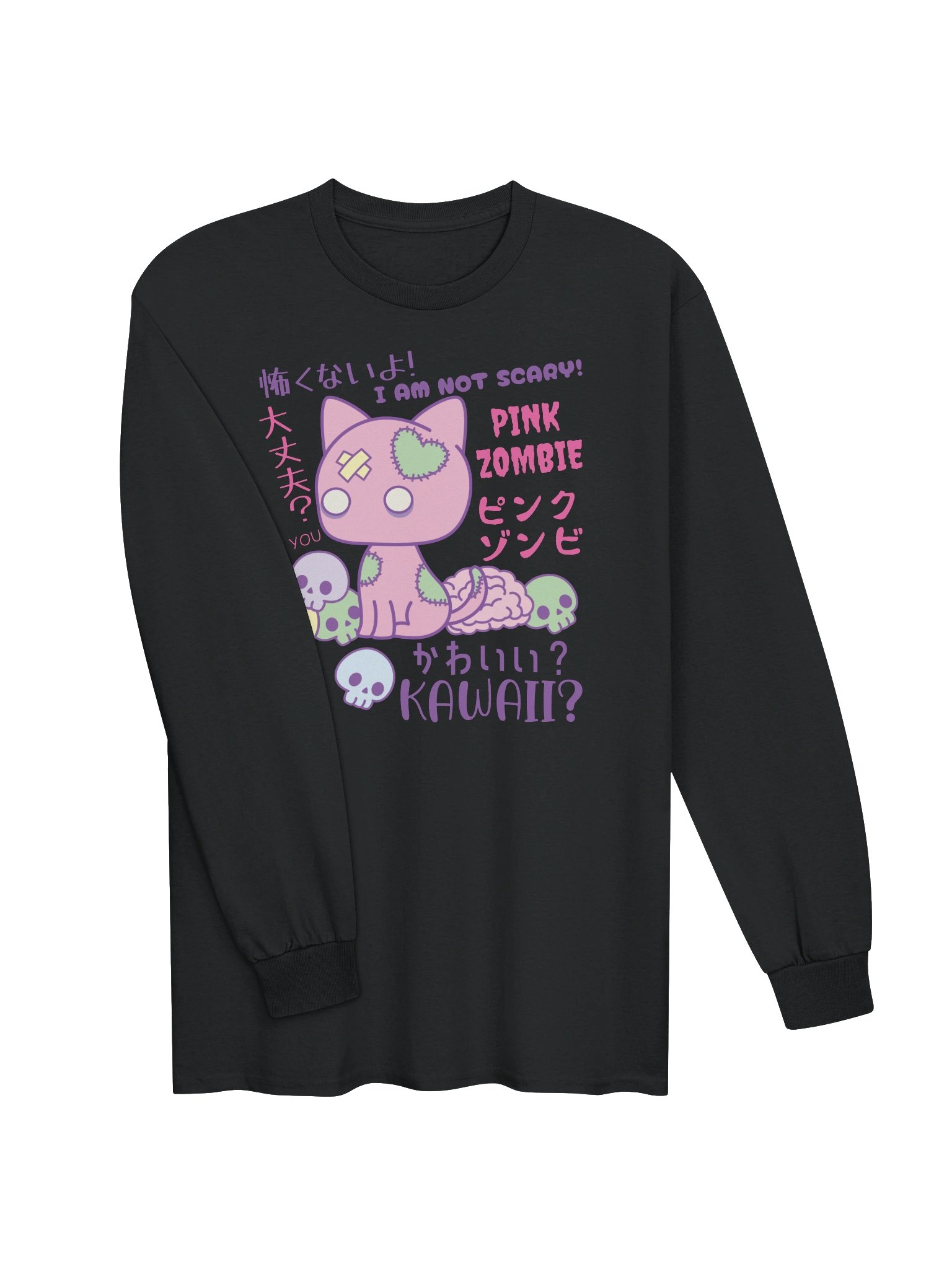 Pink Zombie Cat - Unisex Adult Long Sleeve T-shirt product image (2)