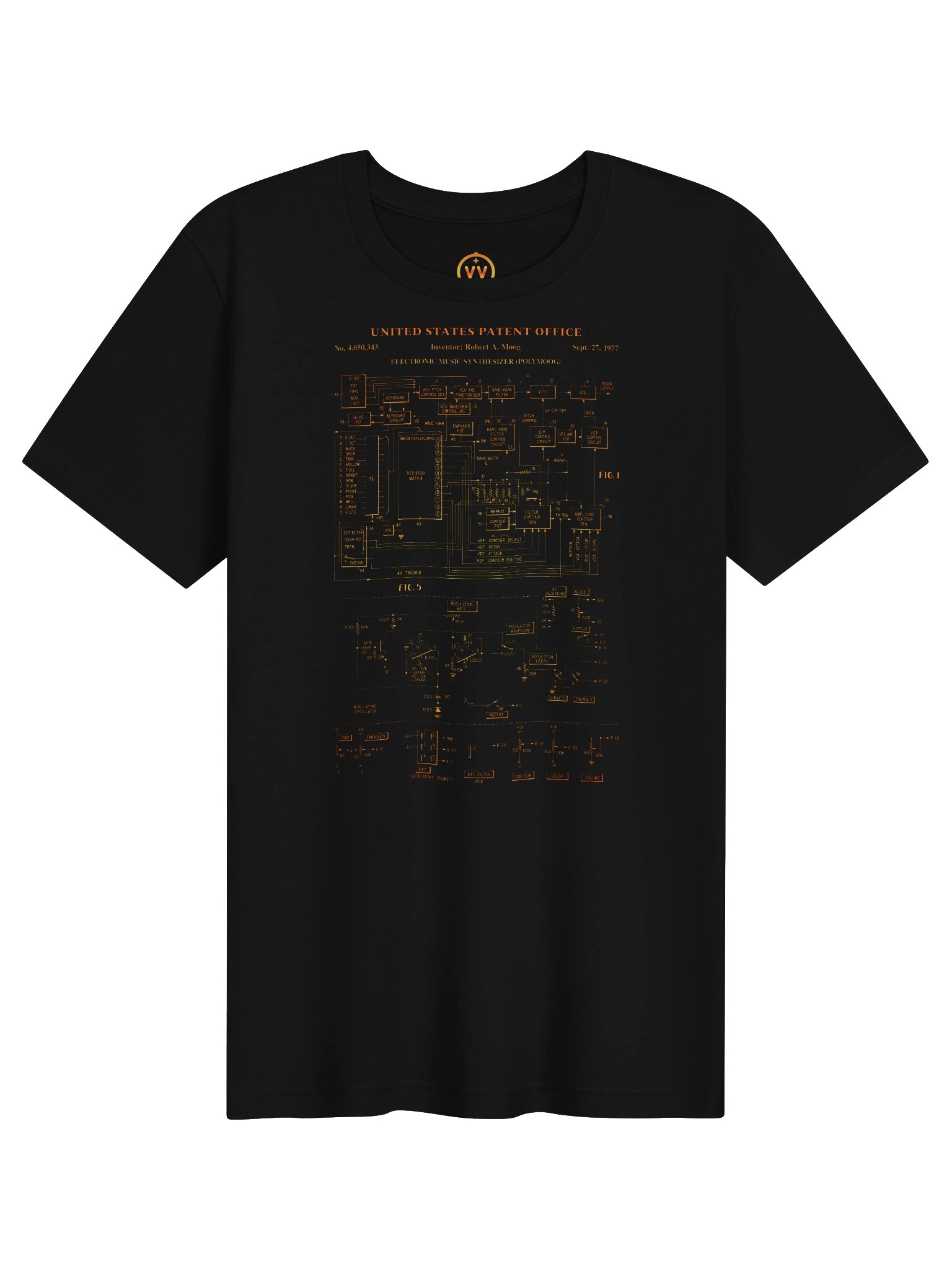 Polymoog T-Shirt - Moog Synth Patent 1977 (Vintage Analog Synthesizer) product image (4)