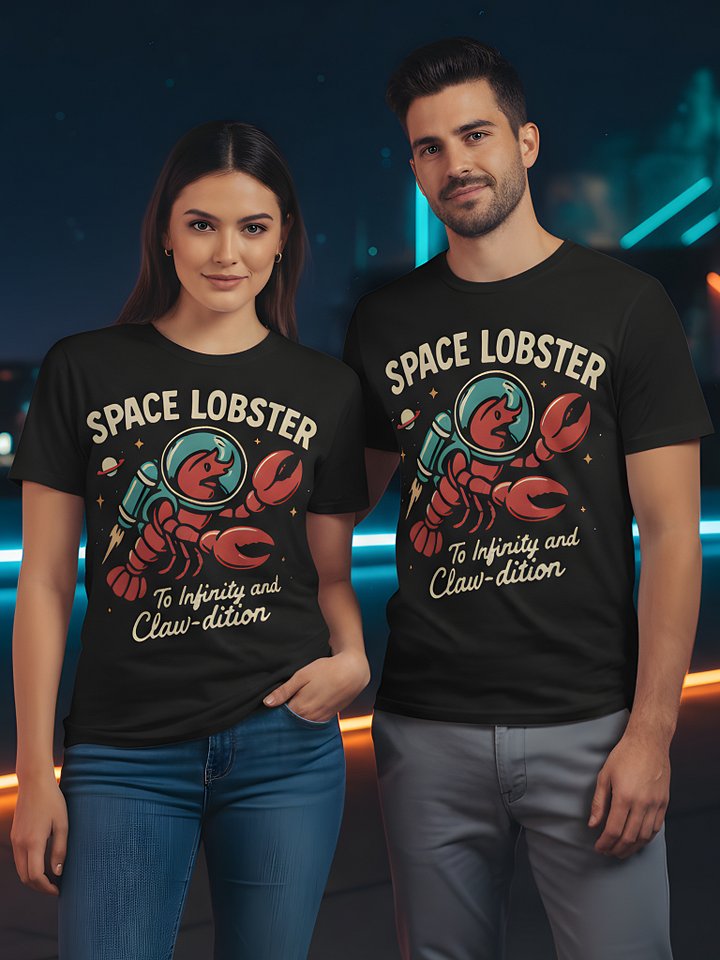 Space Lobster T-Shirt – Funny Lobster Graphic Tee for Sci-Fi Fans product image (1)