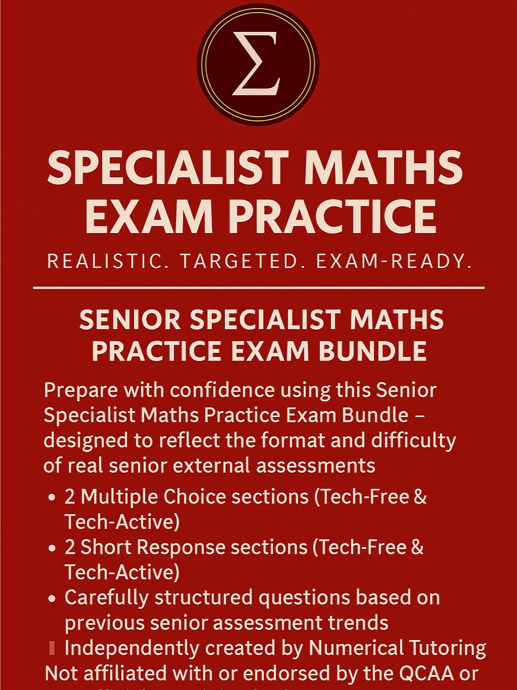 Exam Bundle Pack — Maths Methods, Specialist Maths, Chemistry & Physics product image (5)