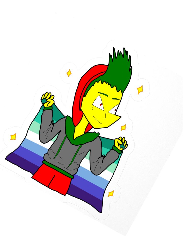 Gay flag kiss cut sticker (featuring Lei) product image (2)