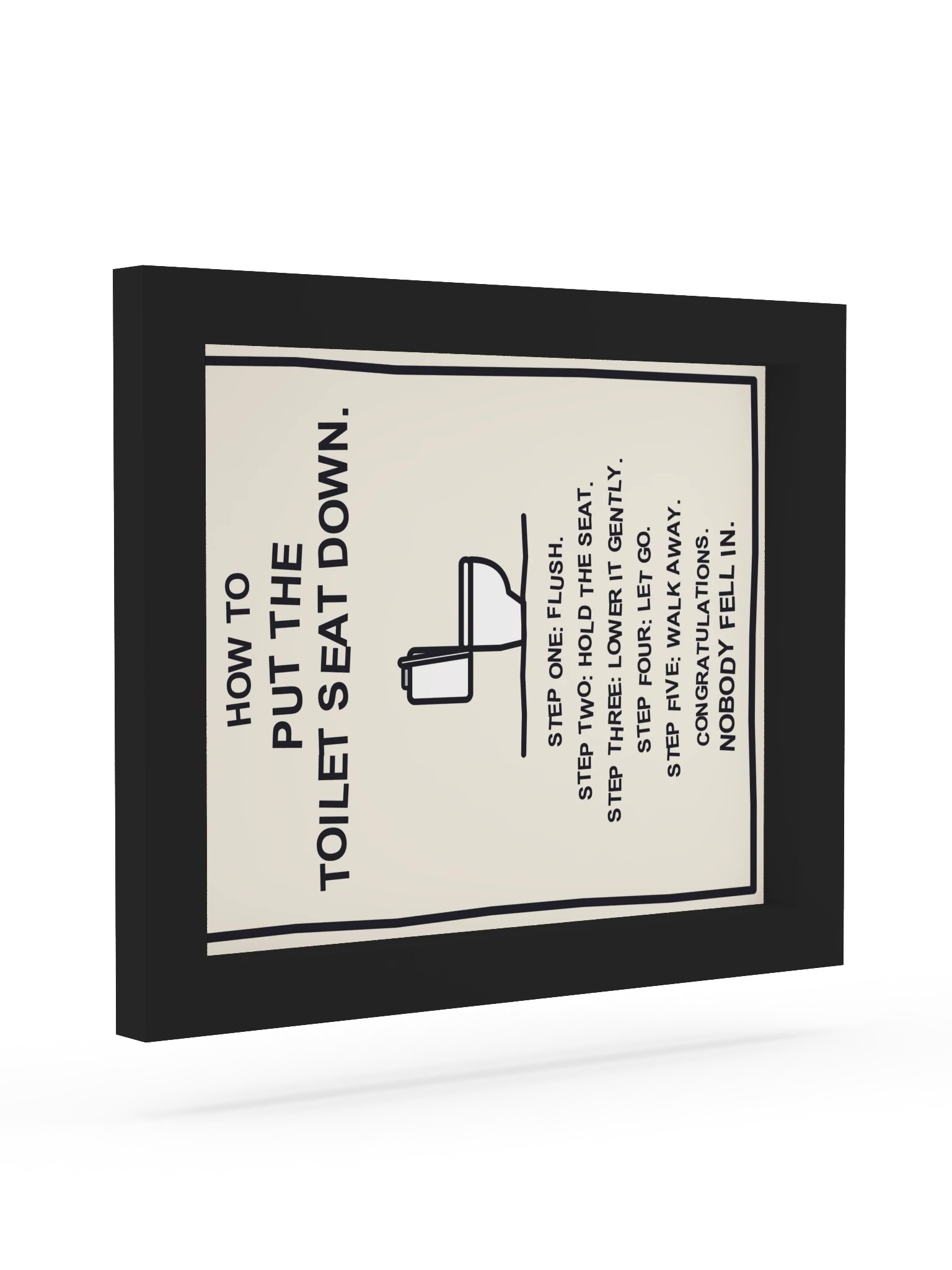 How to Put the Toilet Seat Down (Framed Bathroom Sign) product image (13)