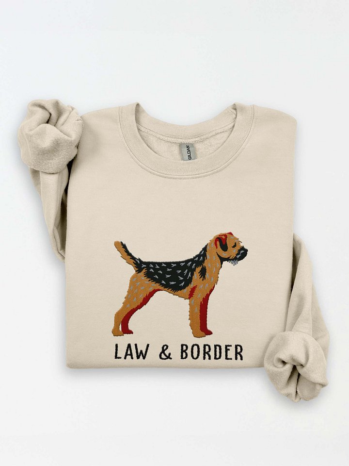 Law and Border Sweatshirt (Embroidered) of a Border Terrier (Black & Tan) product image (2)