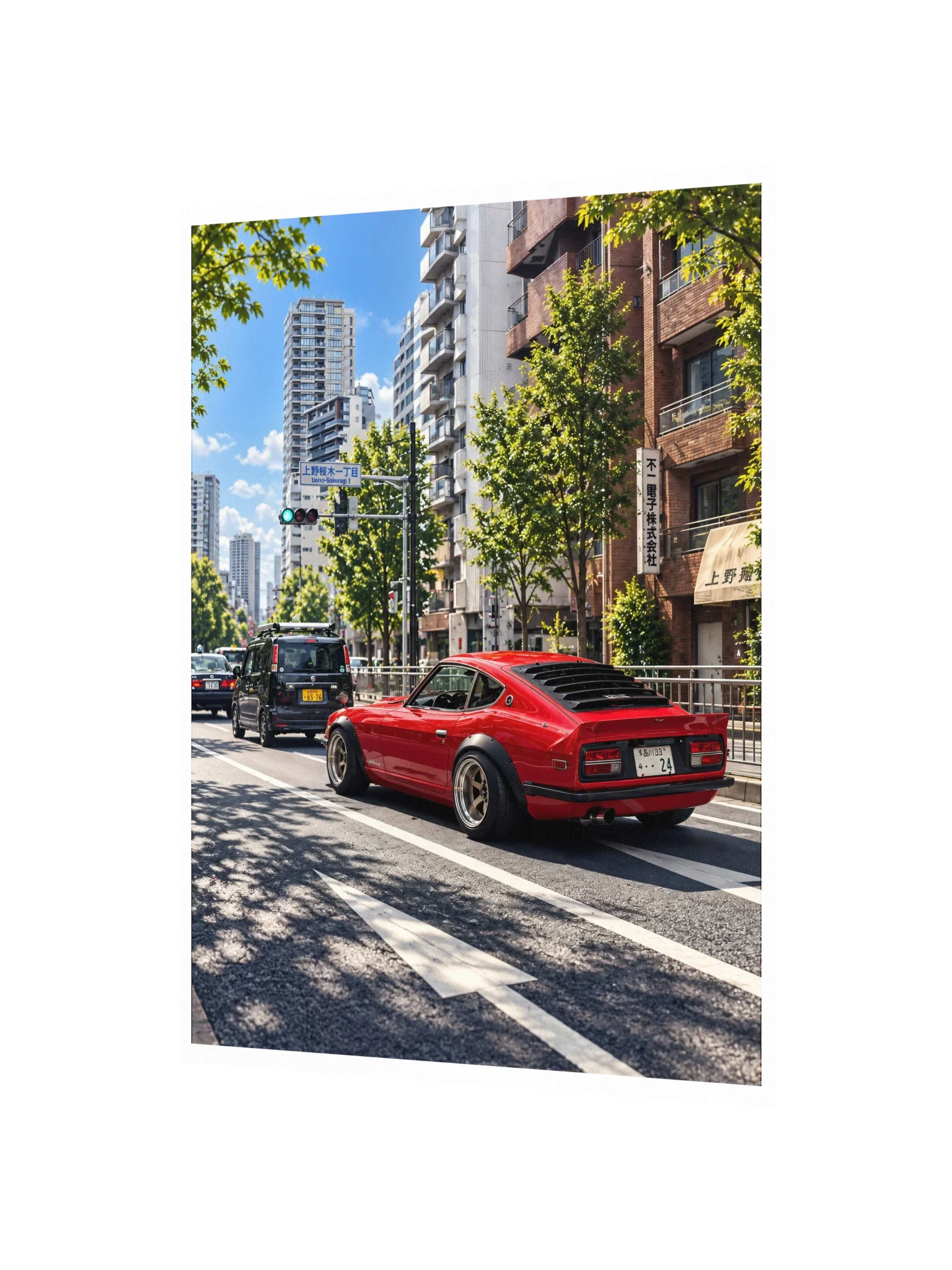 Red Nissan Fairlady Z S30 in Ikenohata, Tokyo | Photo Print product image (3)