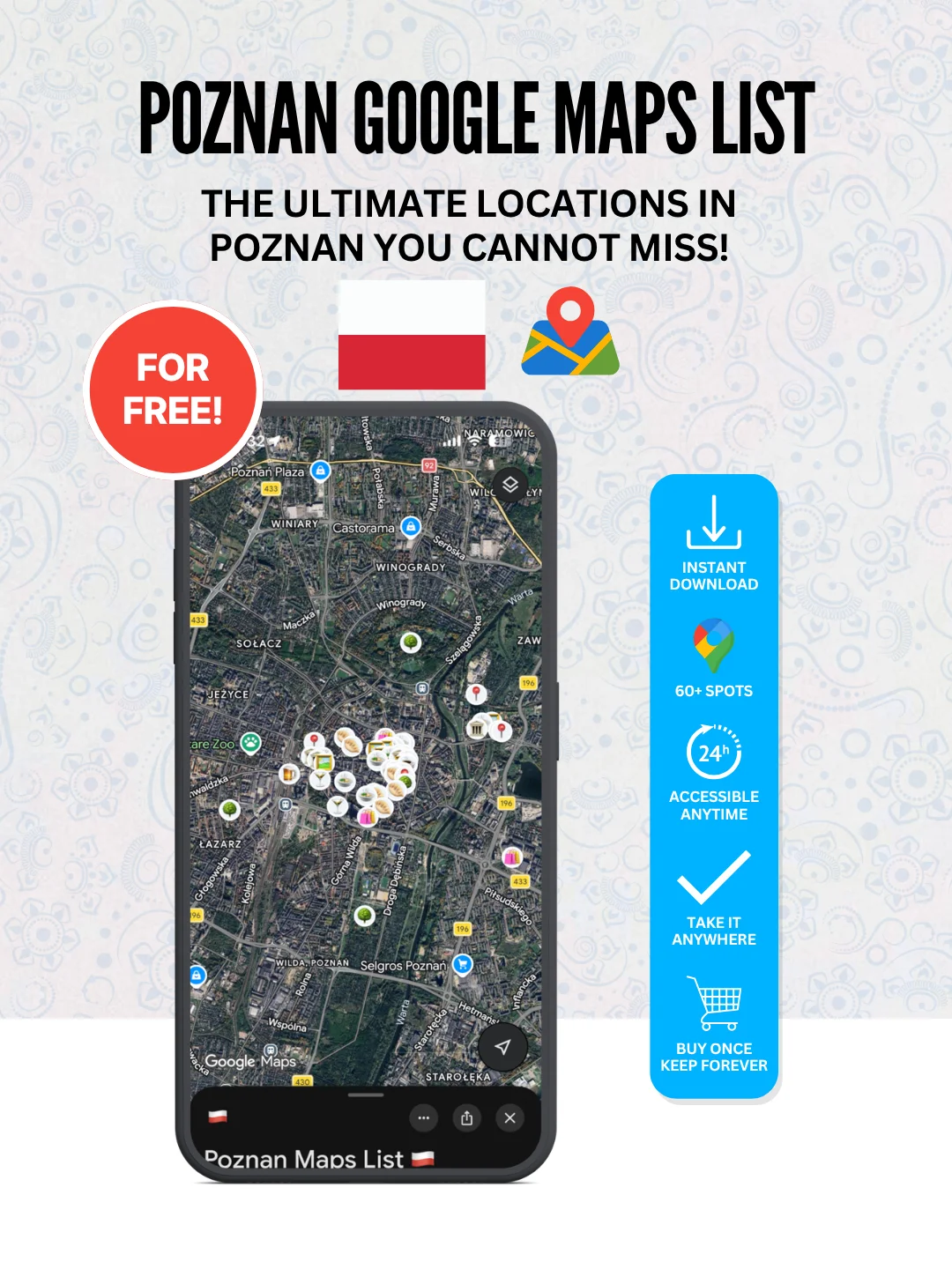 Poznan Cheat Sheet + FREE Google Maps List (60+ LOCATIONS) product image (3)