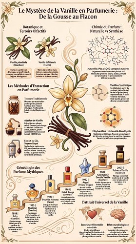 Pourquoi la vanille est-elle l'une des notes olfactives les plus utilisées en parfumerie ? Son parfum chaud, enveloppant et u...