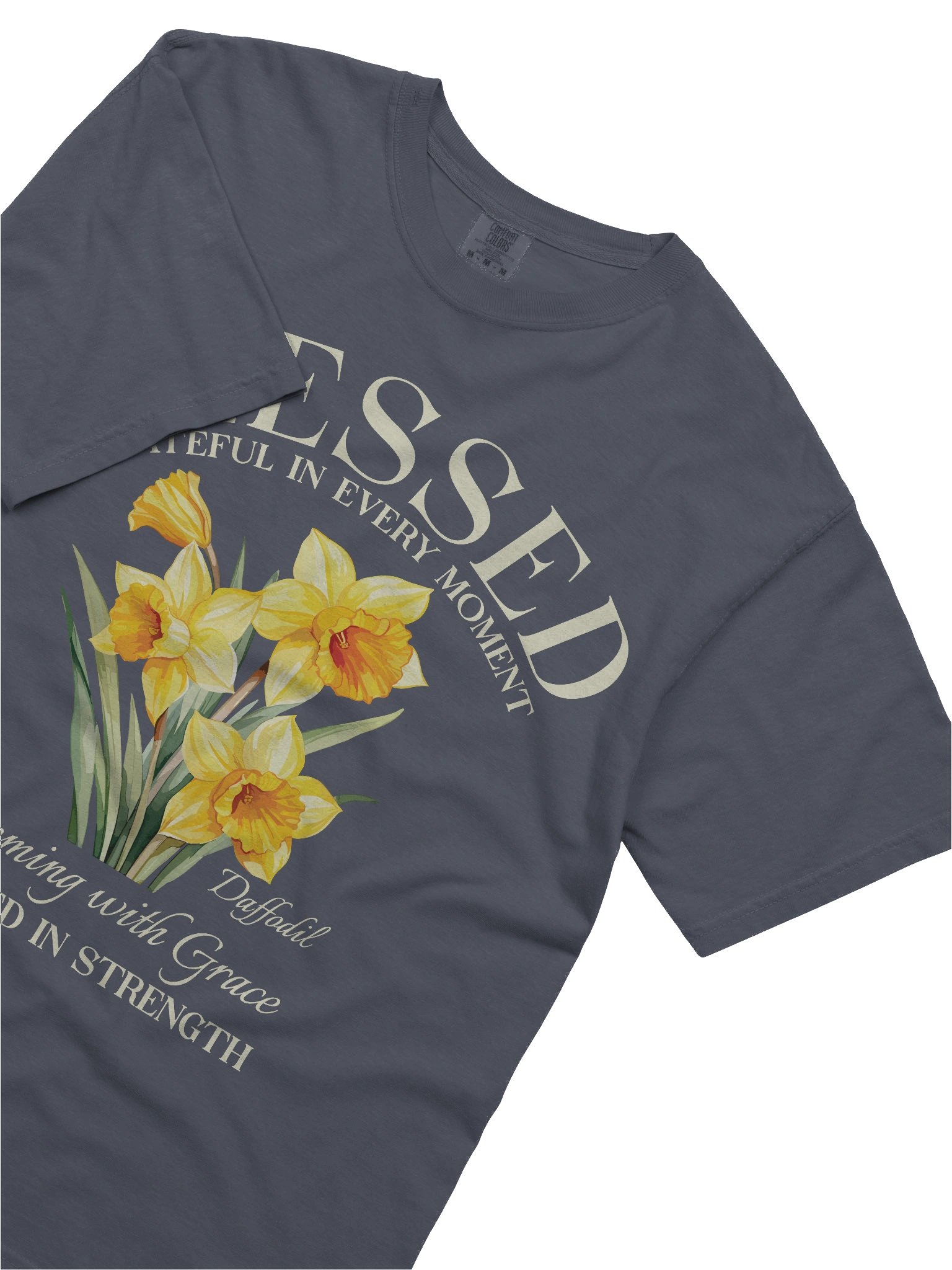 Blessed Daffodil Flower Shirt – March Birth Flower Blooming with Grace Graphic Tee product image (5)