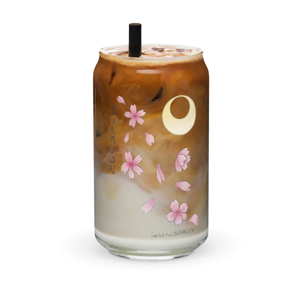 Sakura Moon 16 oz Glass with or without lid/straw product image (7)