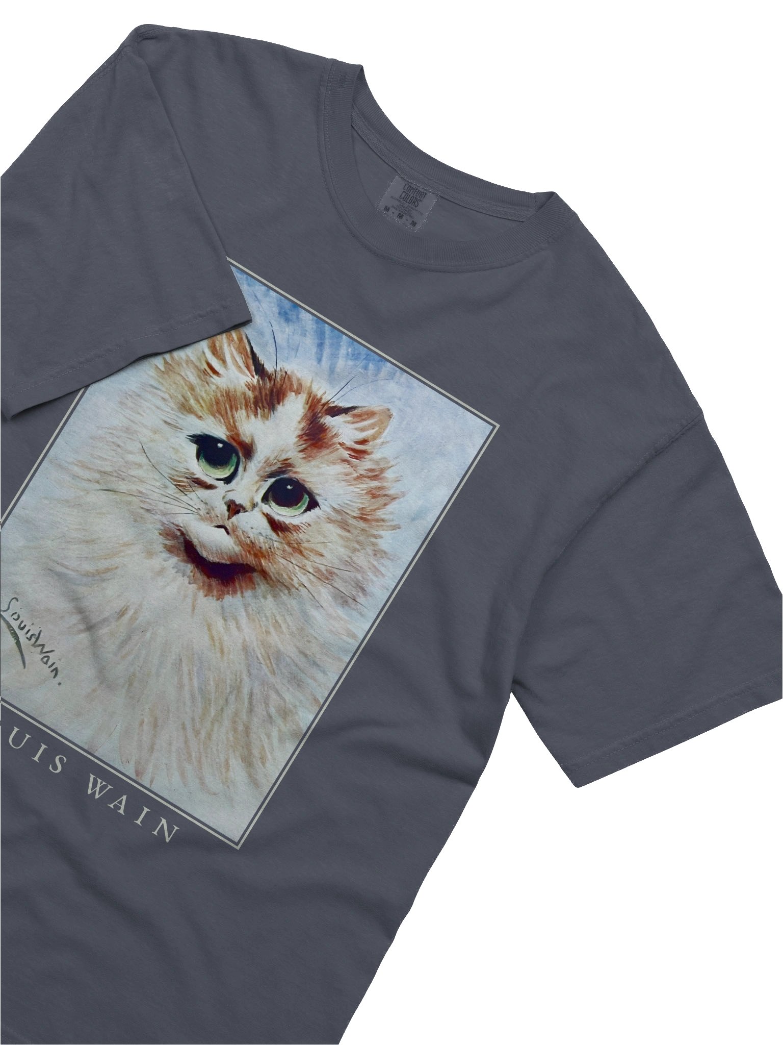 Louis Wain Fluffy Cat T-Shirt – Relaxed Fit Heavyweight Unisex Cotton T-Shirt product image (5)