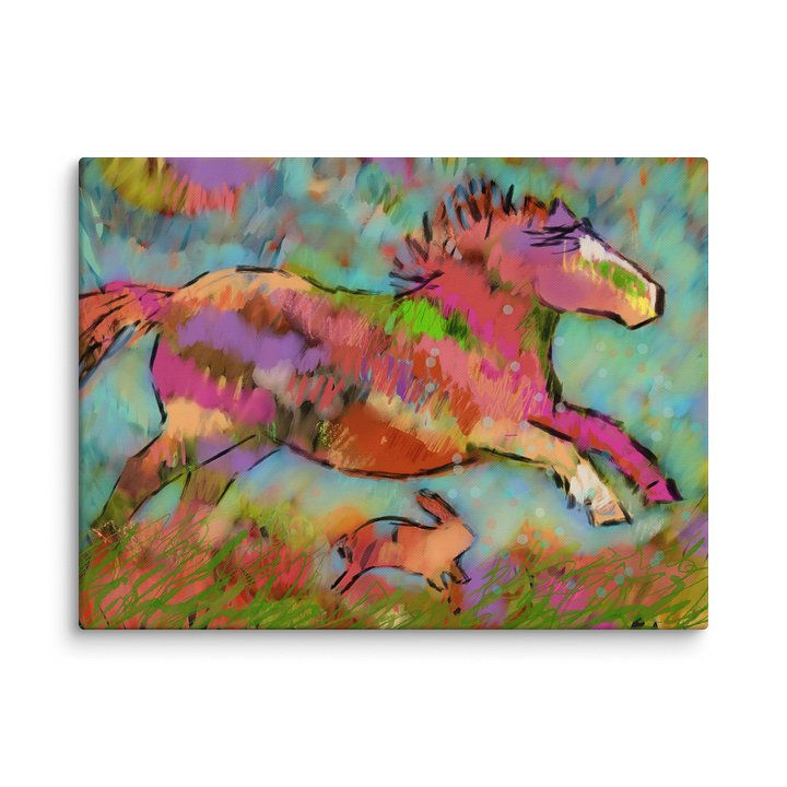 Horse Bunny Race Art Canvas product image (2)