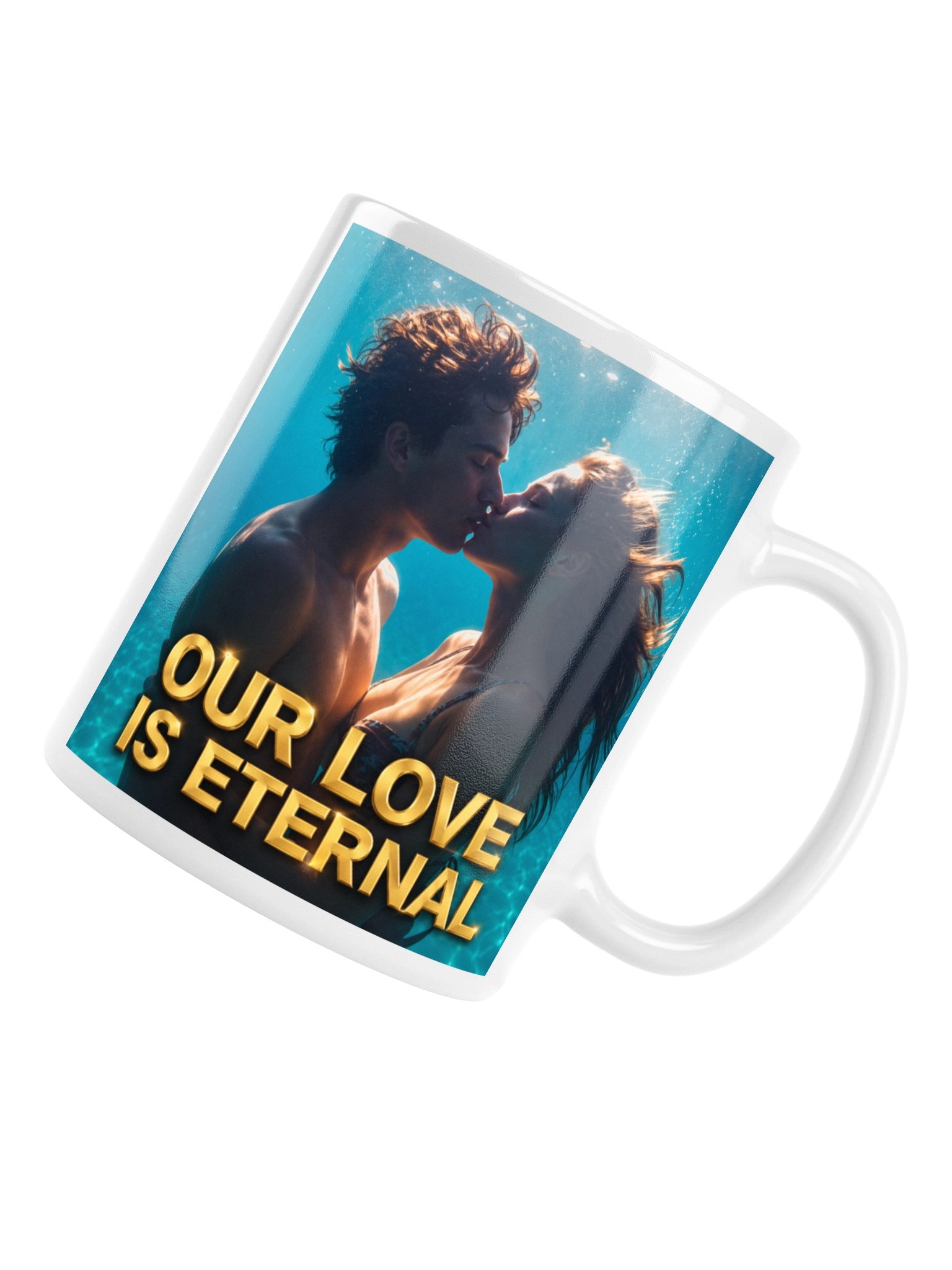 "Our Love Is Eternal Mug - Romantic Underwater Couple Coffee Cup" product image (3)