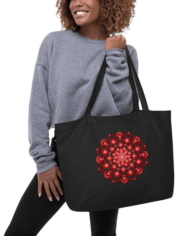 Red Dot Mandala Organic Cotton Tote Bag product image (1)