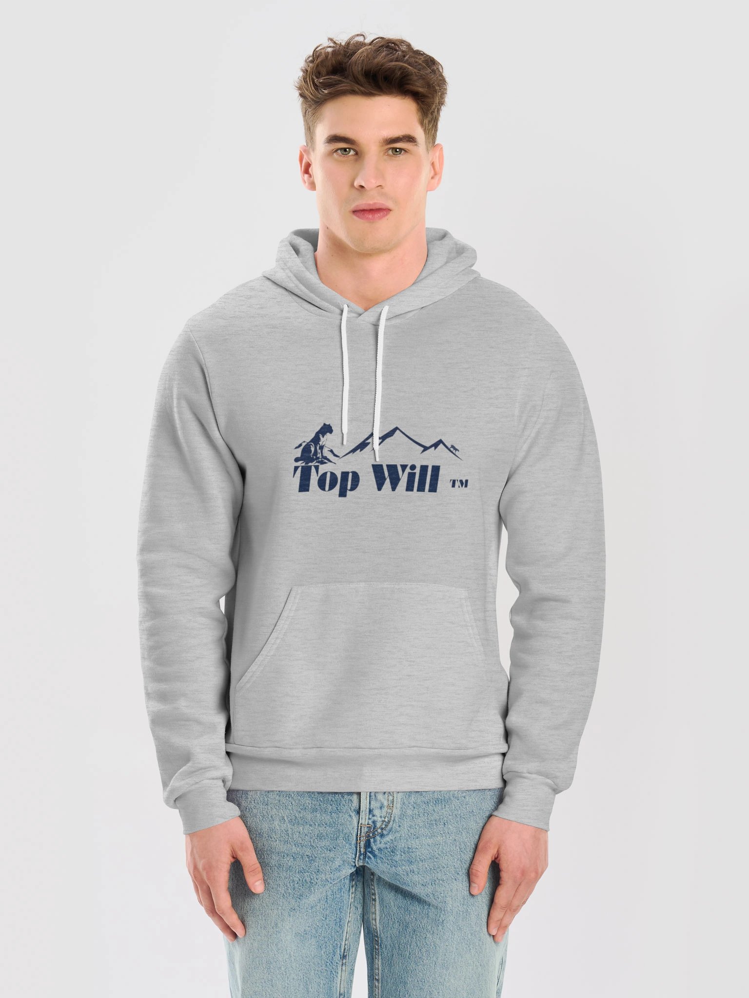 Top Will ™ Grey & Navy Blue Supersoft Hoodie product image (5)