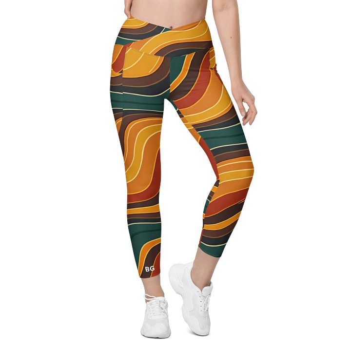 Barry Grady 'Flowing Waves' Crossover Leggings with Pockets product image (1)