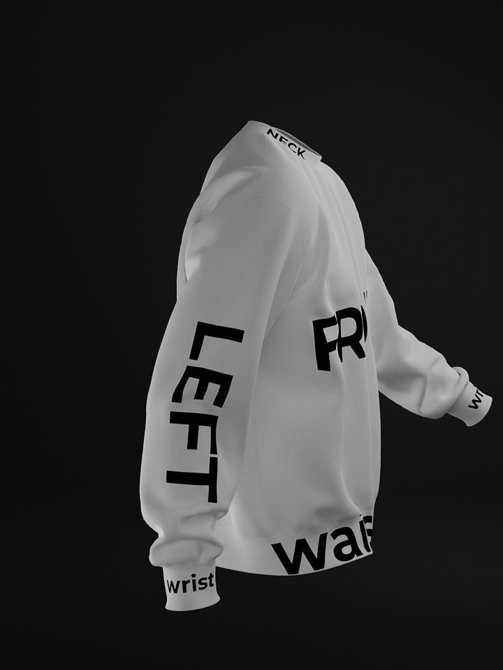 sweatshirt with waist rib Mockup Walking and 360 Animation product image (2)