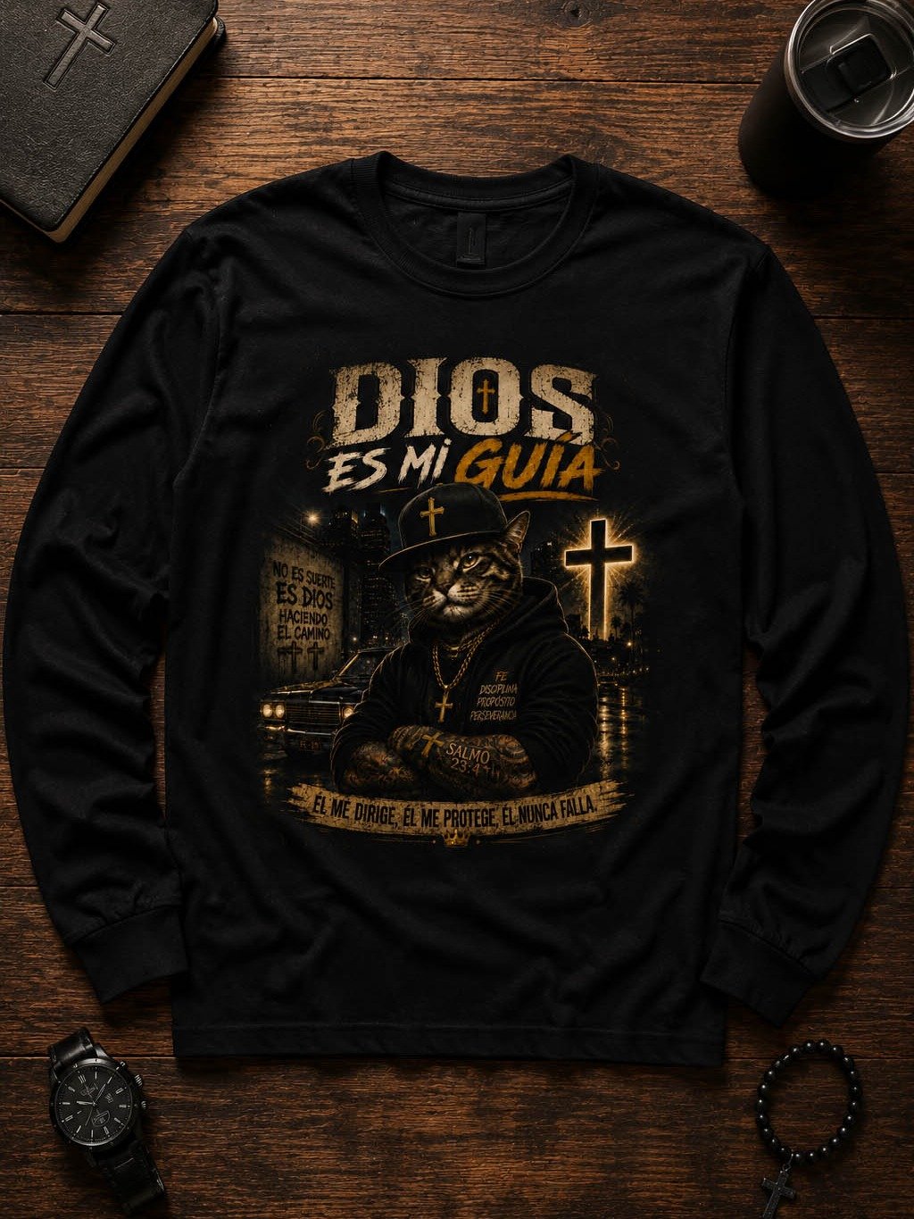 Camisa Manga Larga Dios es mi Guia Streetwear product image (4)