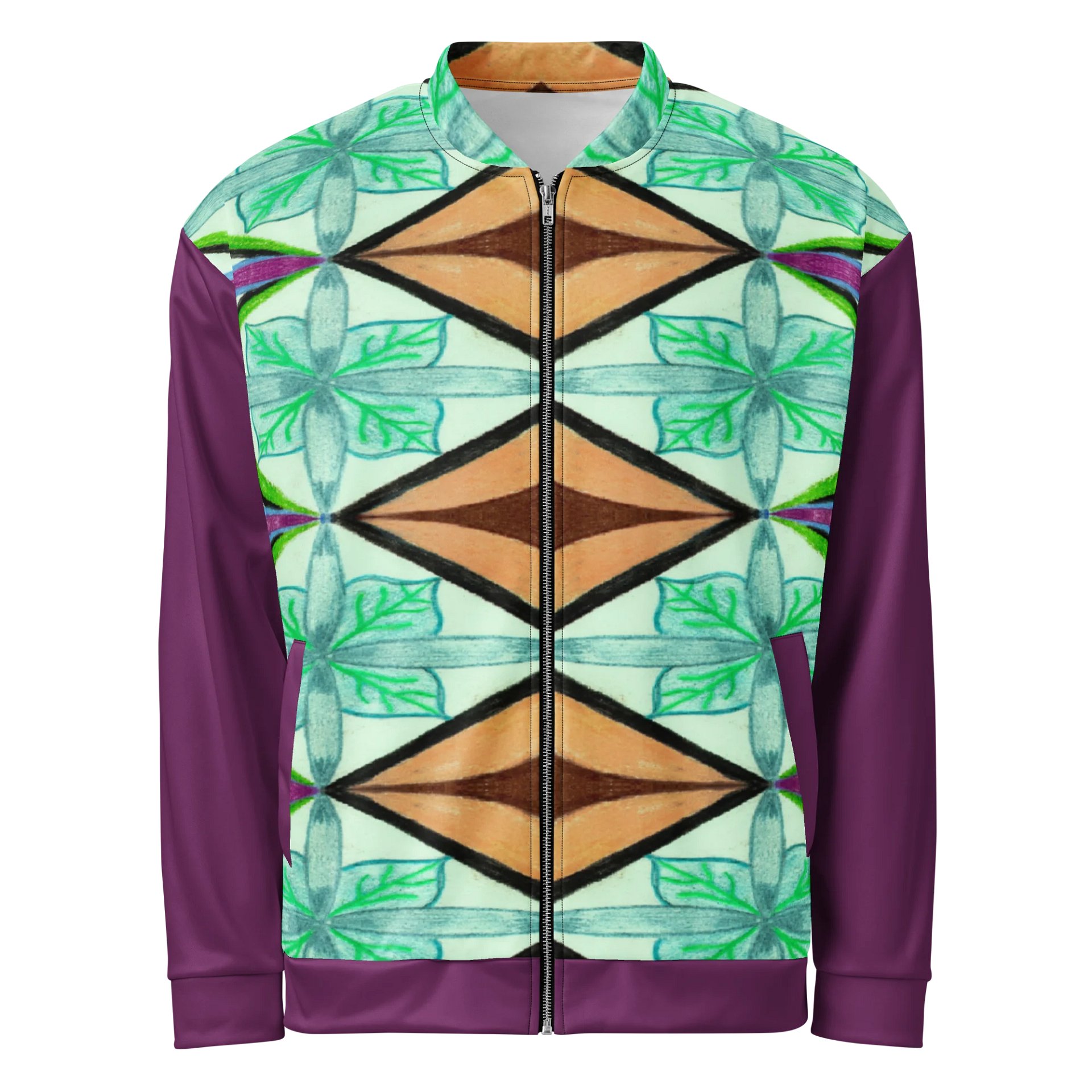 "DiamondSTack" Bomber Jacket (plum accents) product image (1)