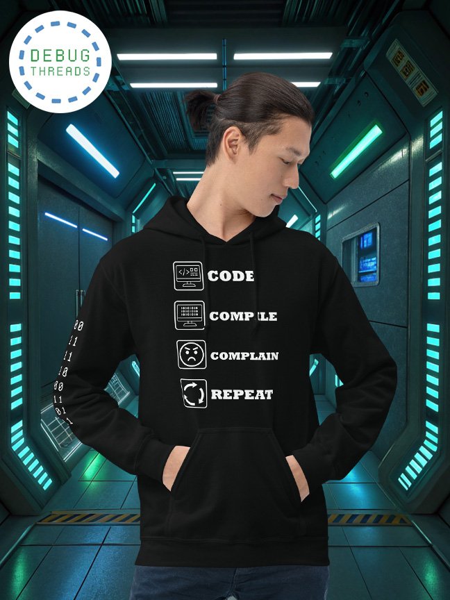 Code, Compile, Complain, Repeat Funny Coding Hoodie product image (25)