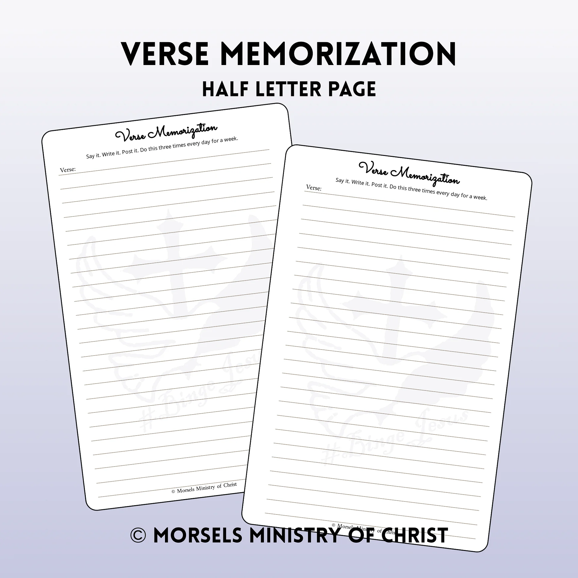 #Binge Jesus Verse Memorization Sheets [020902] product image (1)