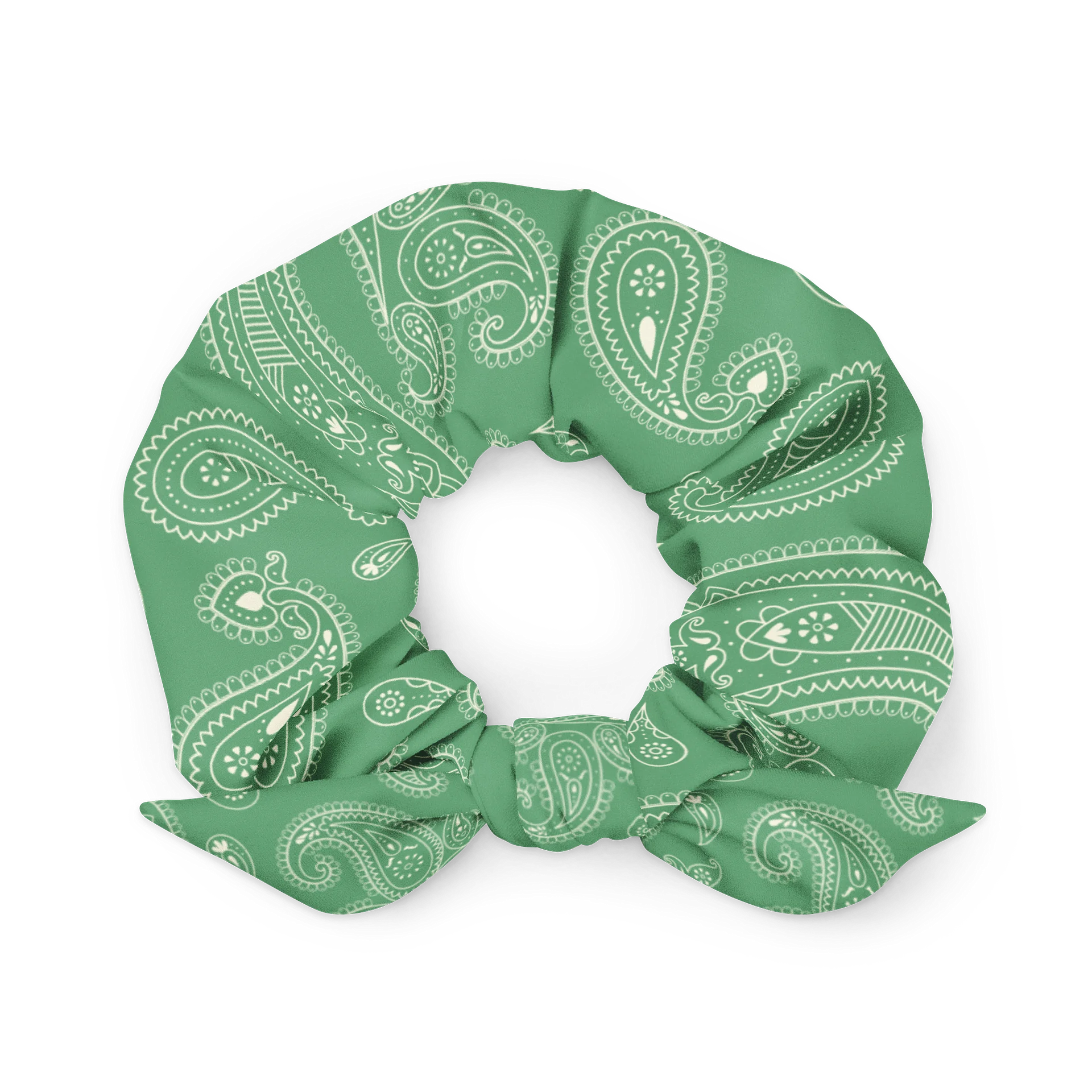 Green Paisley Scrunchie with Removable Bow product image (3)